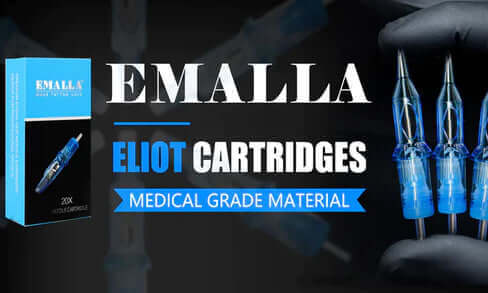 Package and individual of Emalla Eliot cartridge needles made of medical grade material