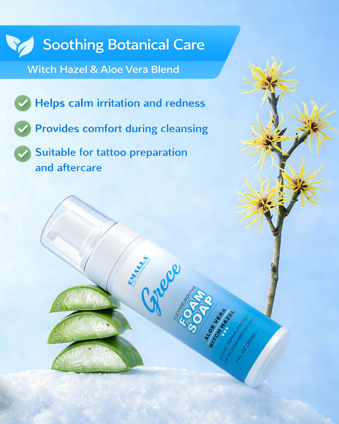 EMALLA Grece Tattoo Foam Soap (200ml)