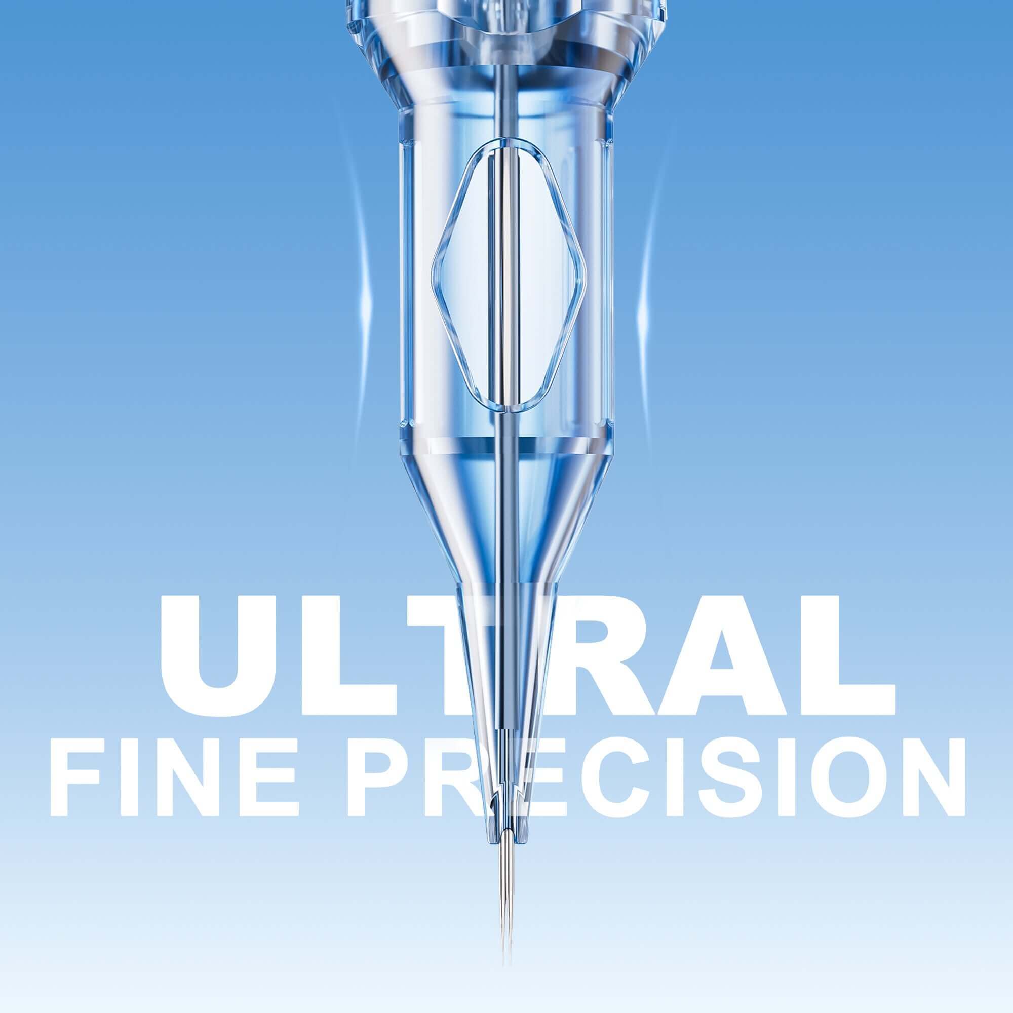 Close-up of EMALLA Eliot Fineline Tattoo Cartridge Needles for accurate and detailed tattooing