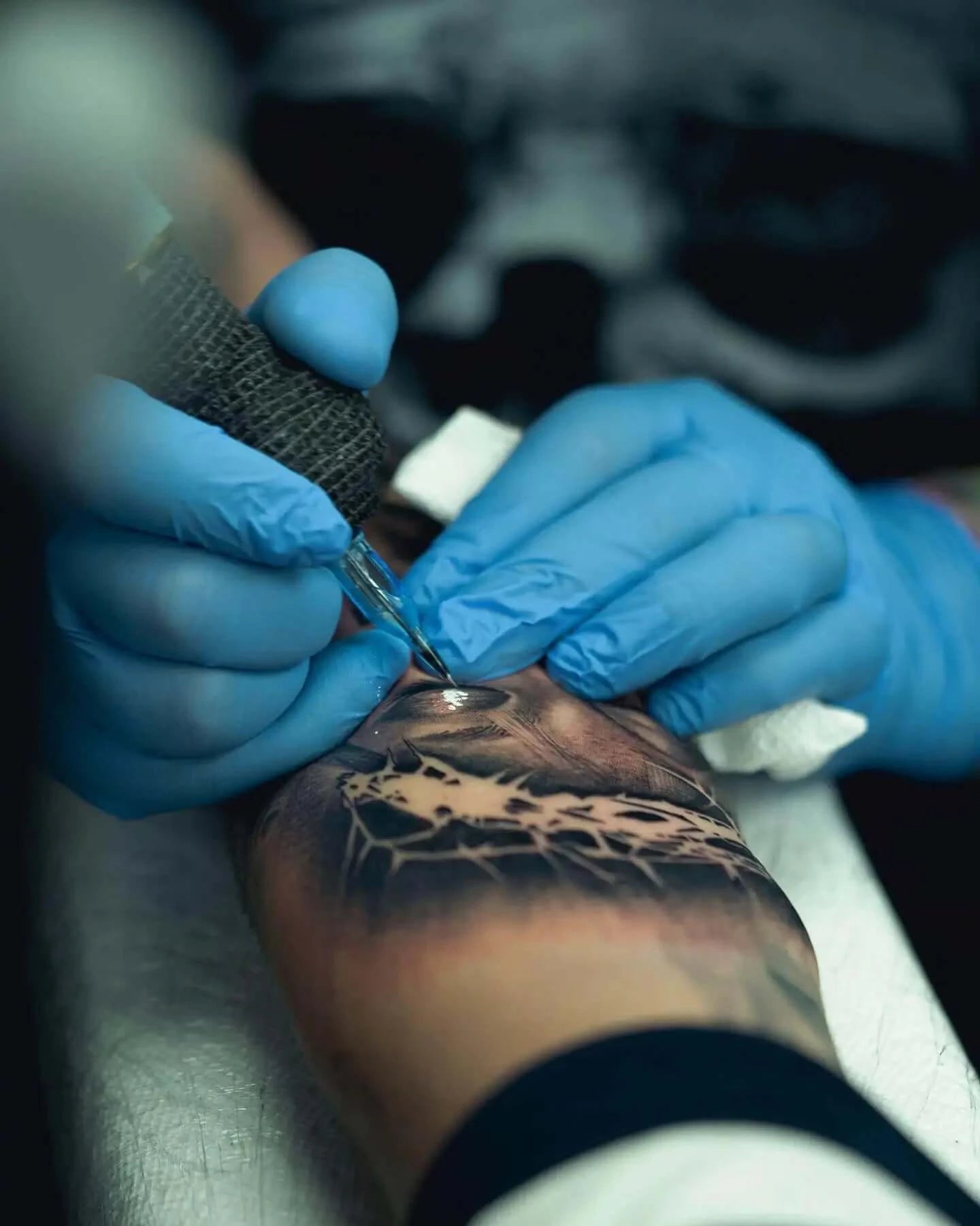 A tattoo work created by EMALLA ELIOT cartridges needles