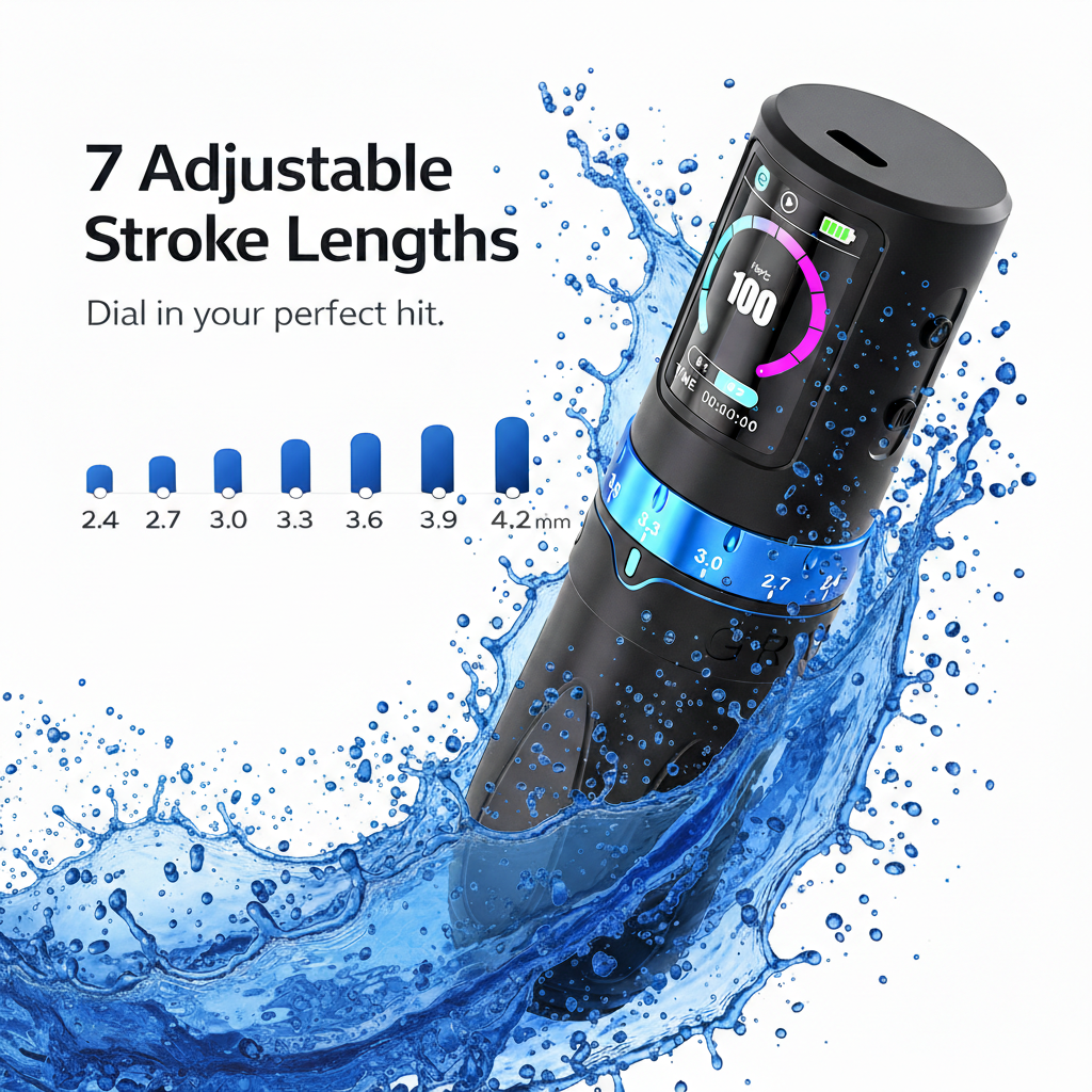 EMALLA Wireless Tattoo Pen Machine 2.4-4.2MM Strokes | Grand G5 Pro (Black)