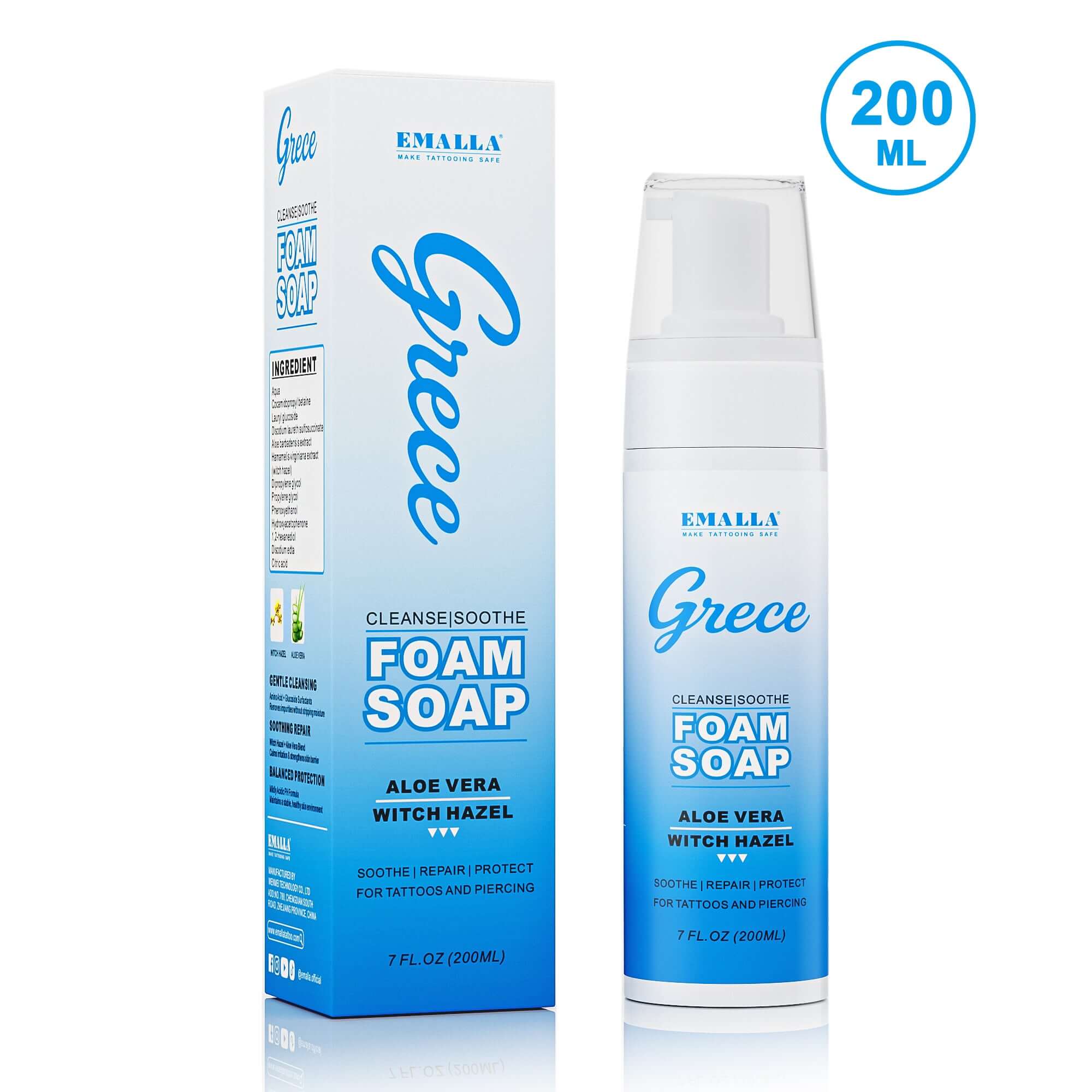 EMALLA Grece Tattoo Foam Soap (200ml)
