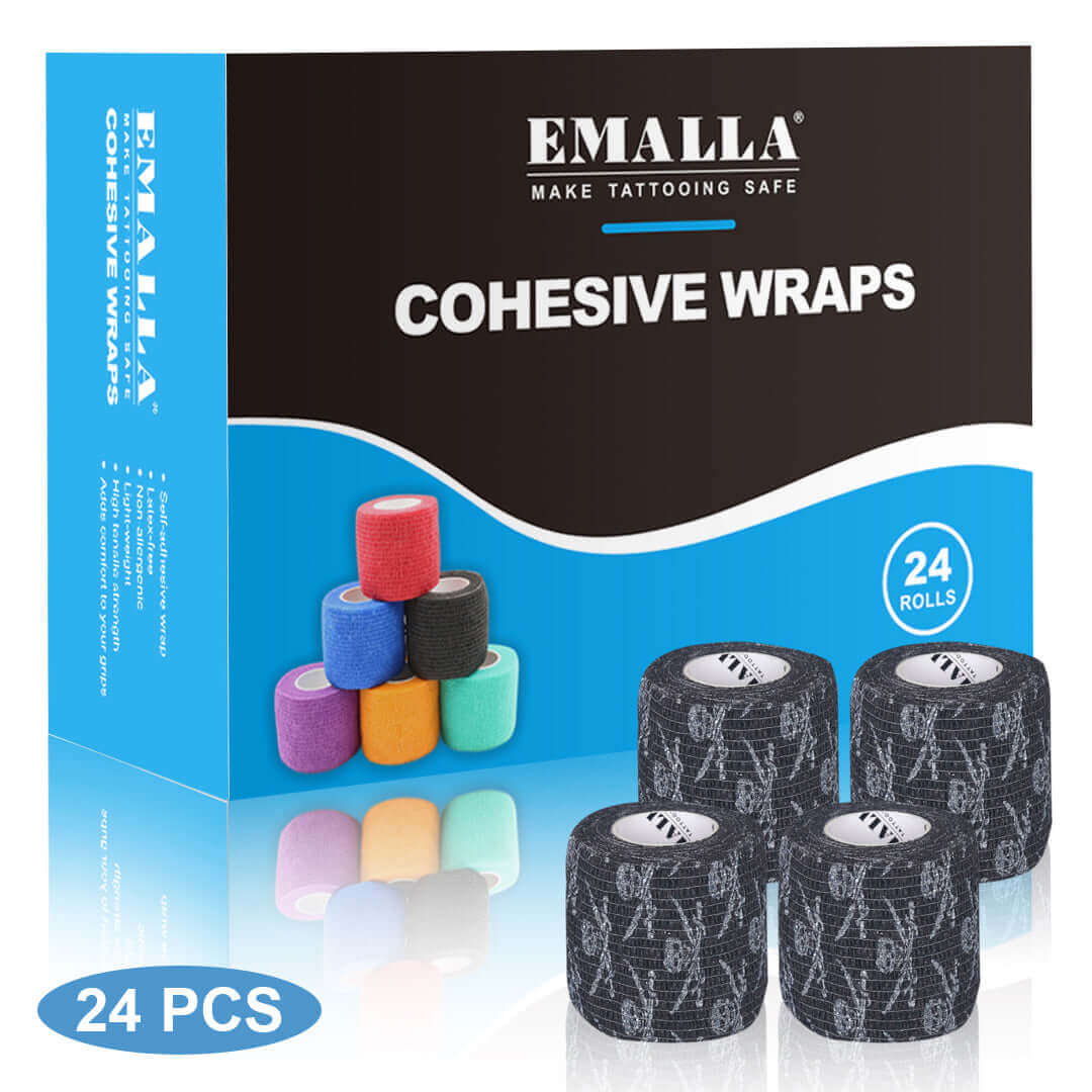 EMALLA Cohesive Wraps Printing Color Grey Skull