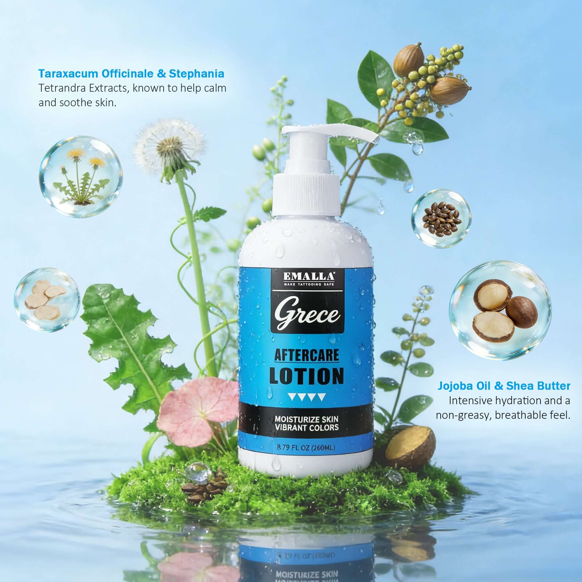 Key ingredients of EMALLA Grece Daily Aftercare Lotion