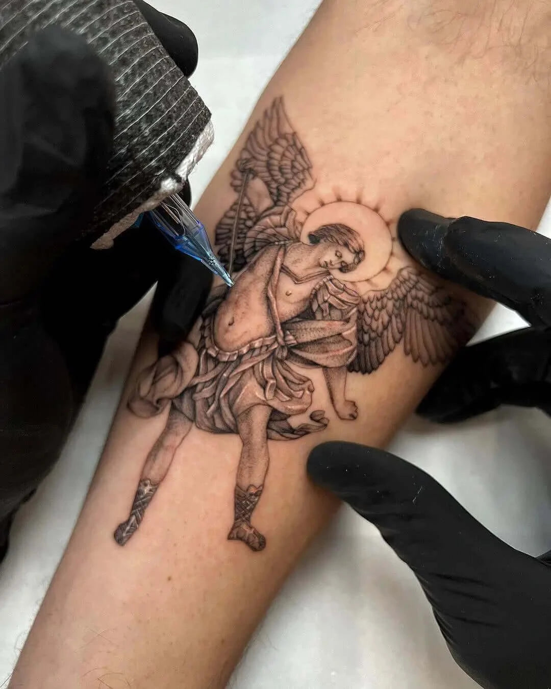 A tattoo work created by EMALLA ELIOT cartridges needles