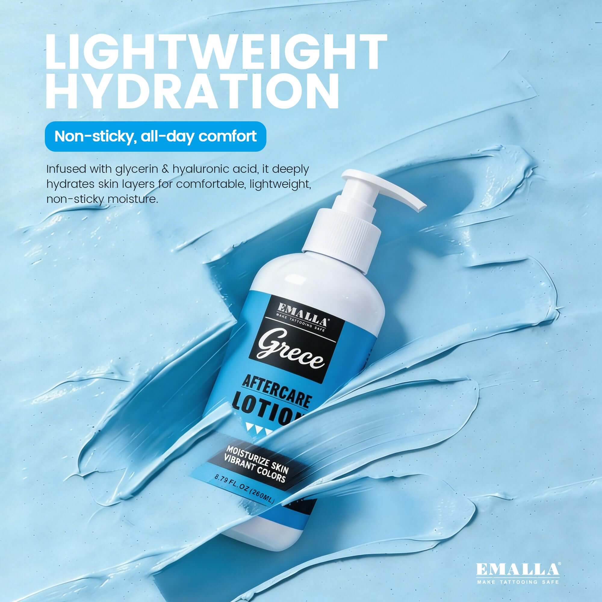EMALLA Grece Daily Aftercare Lotion: Non-sticky, all-day comfort