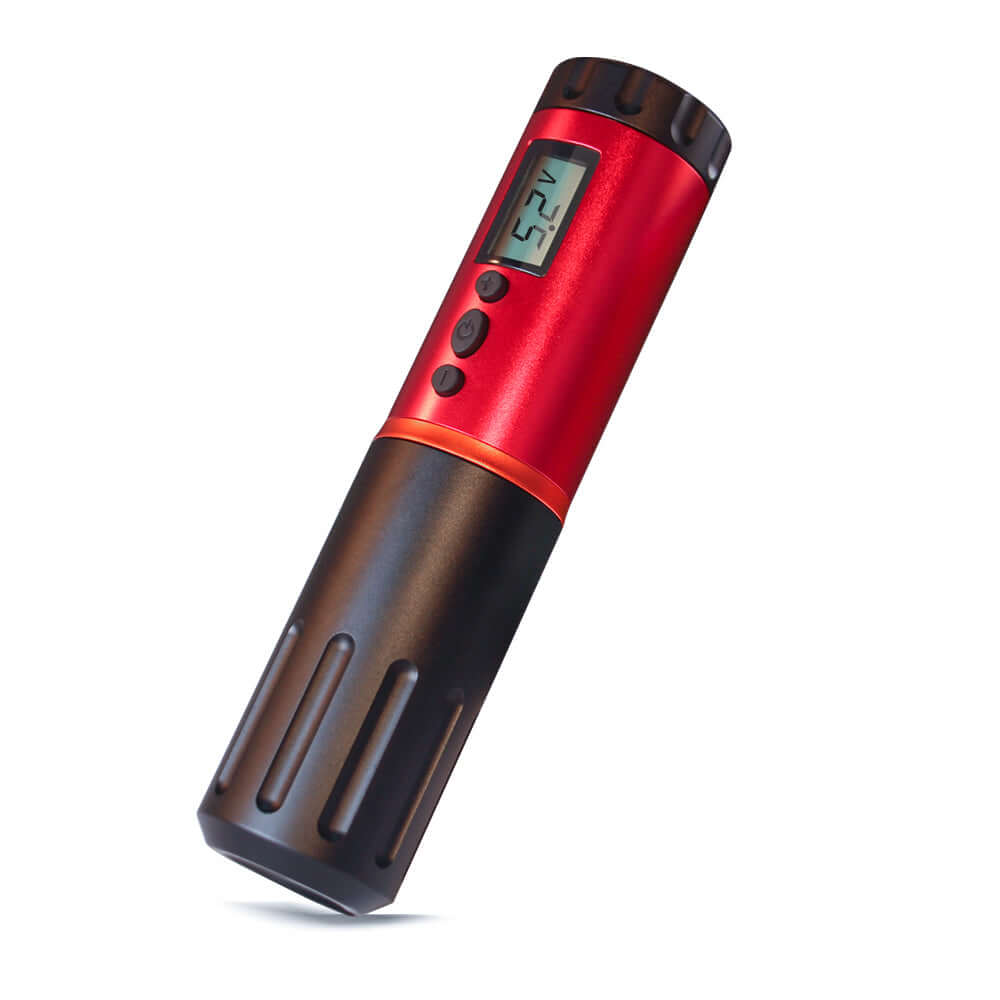 EMALLA EAGE Wireless Tattoo Pen Machine - Red from side view