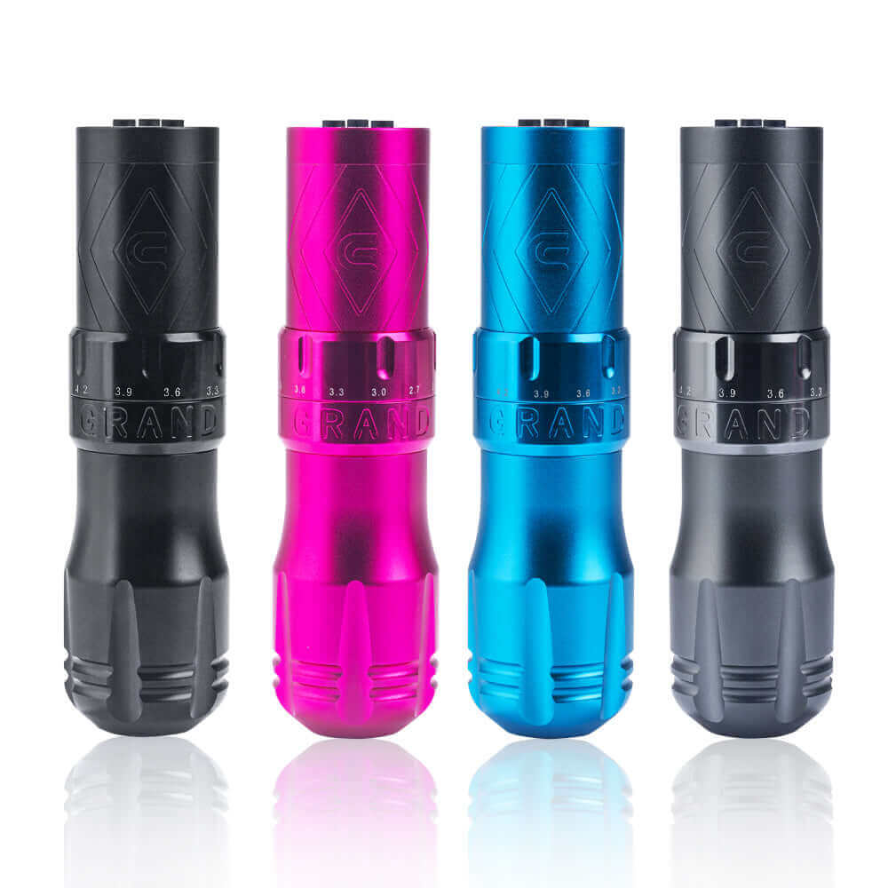 Four different colors of EMALLA GRAND Wireless Tattoo Pen Machine