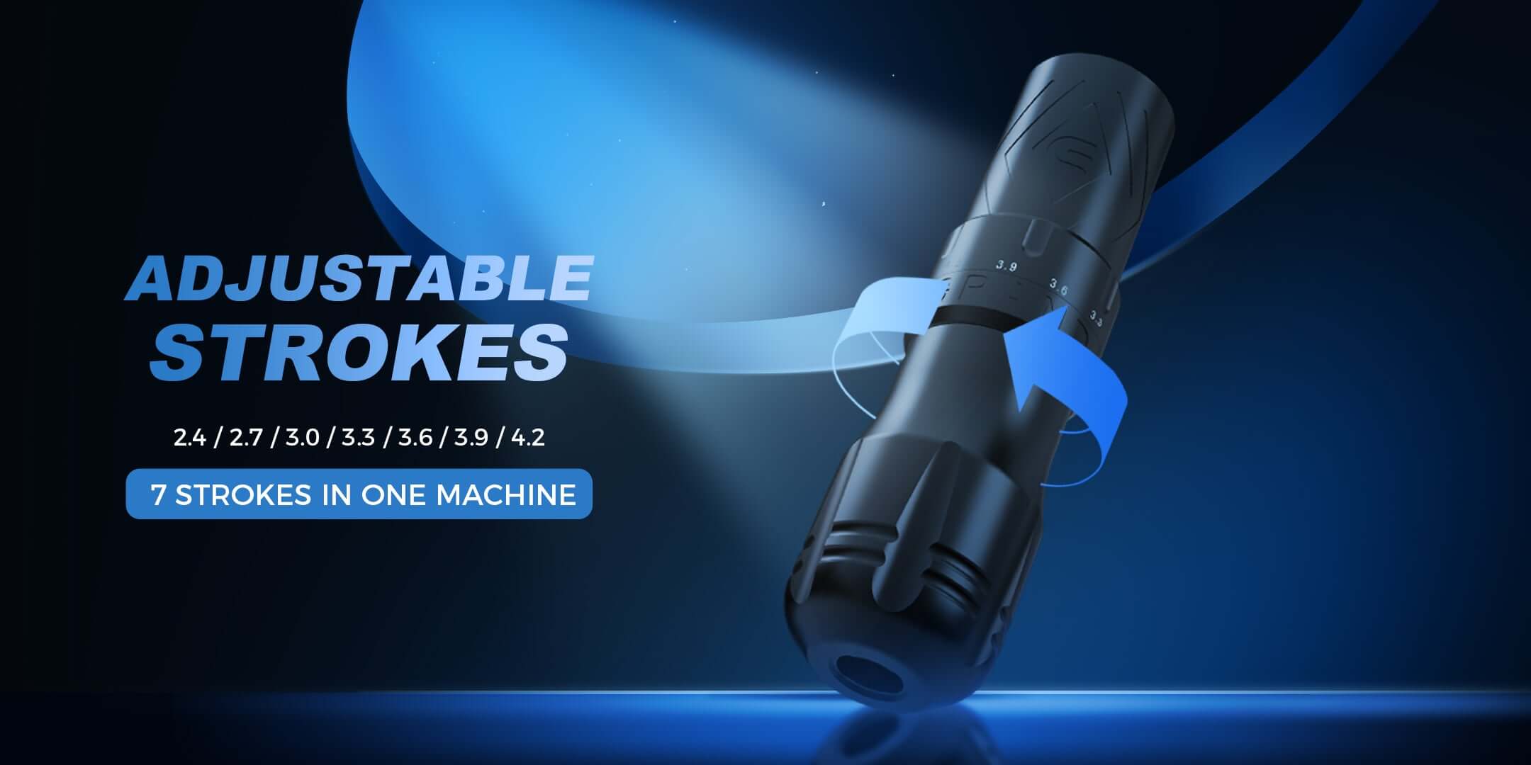 EMALLA GRAND Wireless Tattoo Pen Machine with 7 adjustbale strokes in one machine