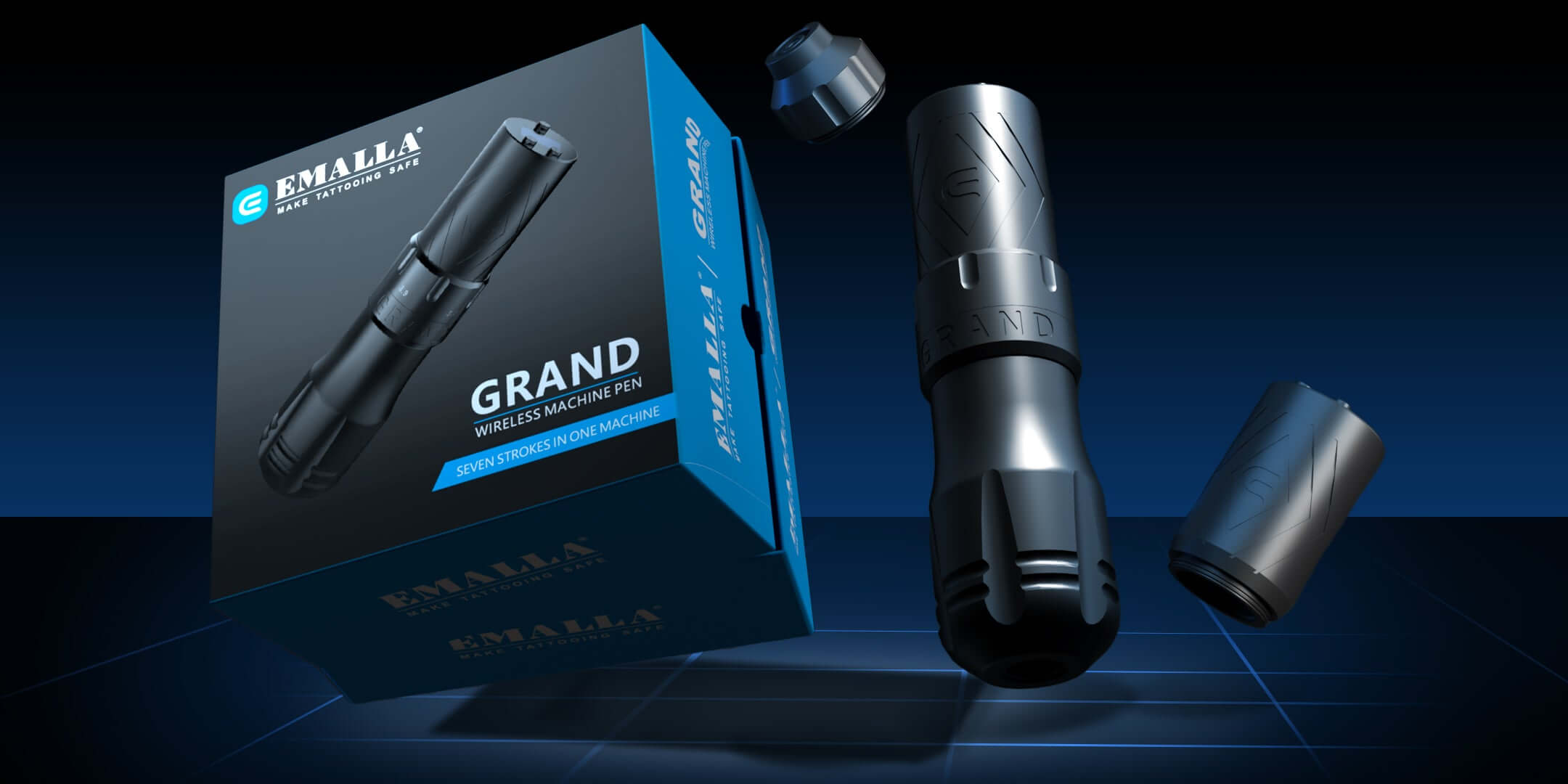 Package and component of EMALLA GRAND Wireless Tattoo Pen Machine