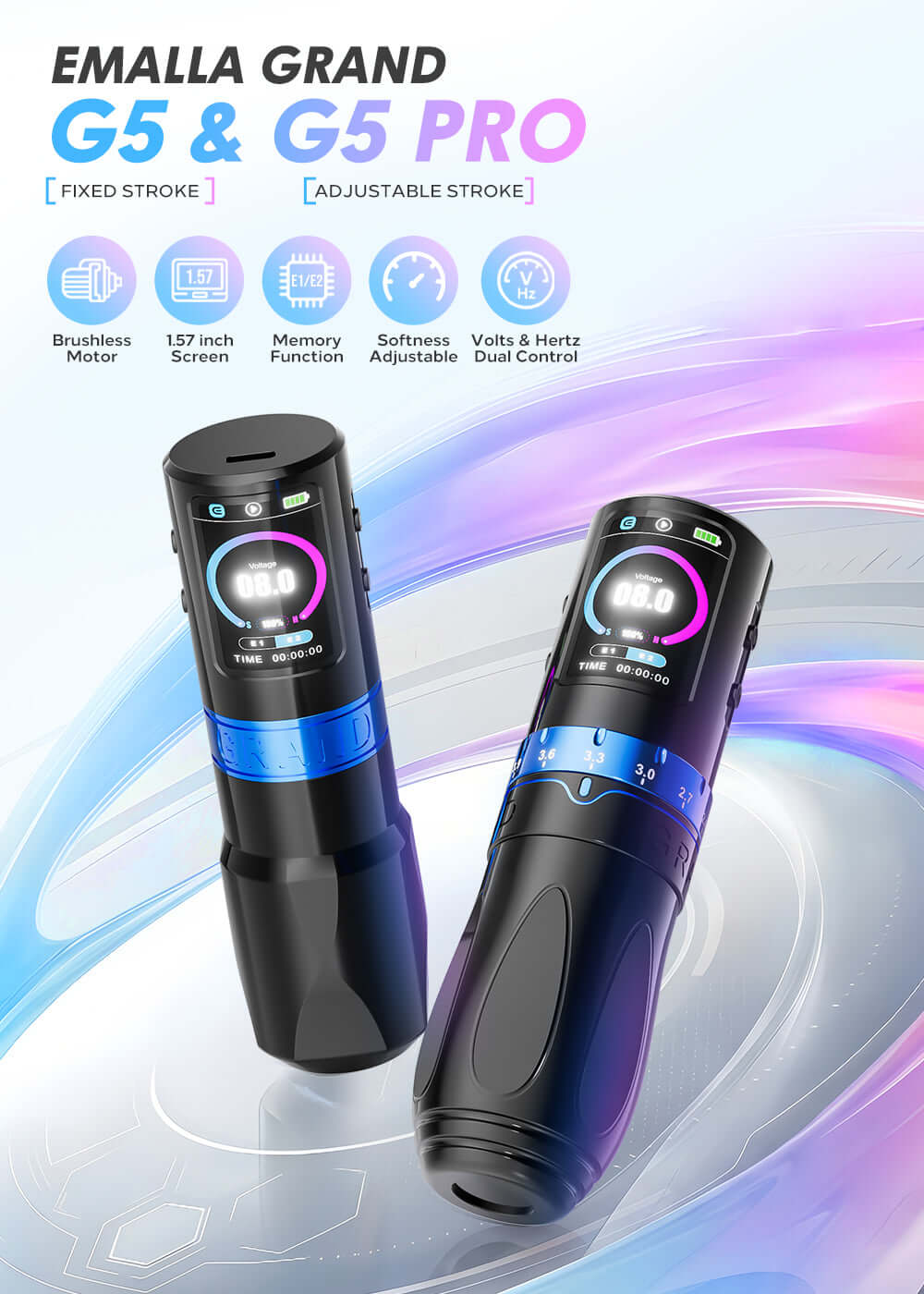 New Arrival: Emalla grand G5 & G5 Pro wireless tattoo pen machine