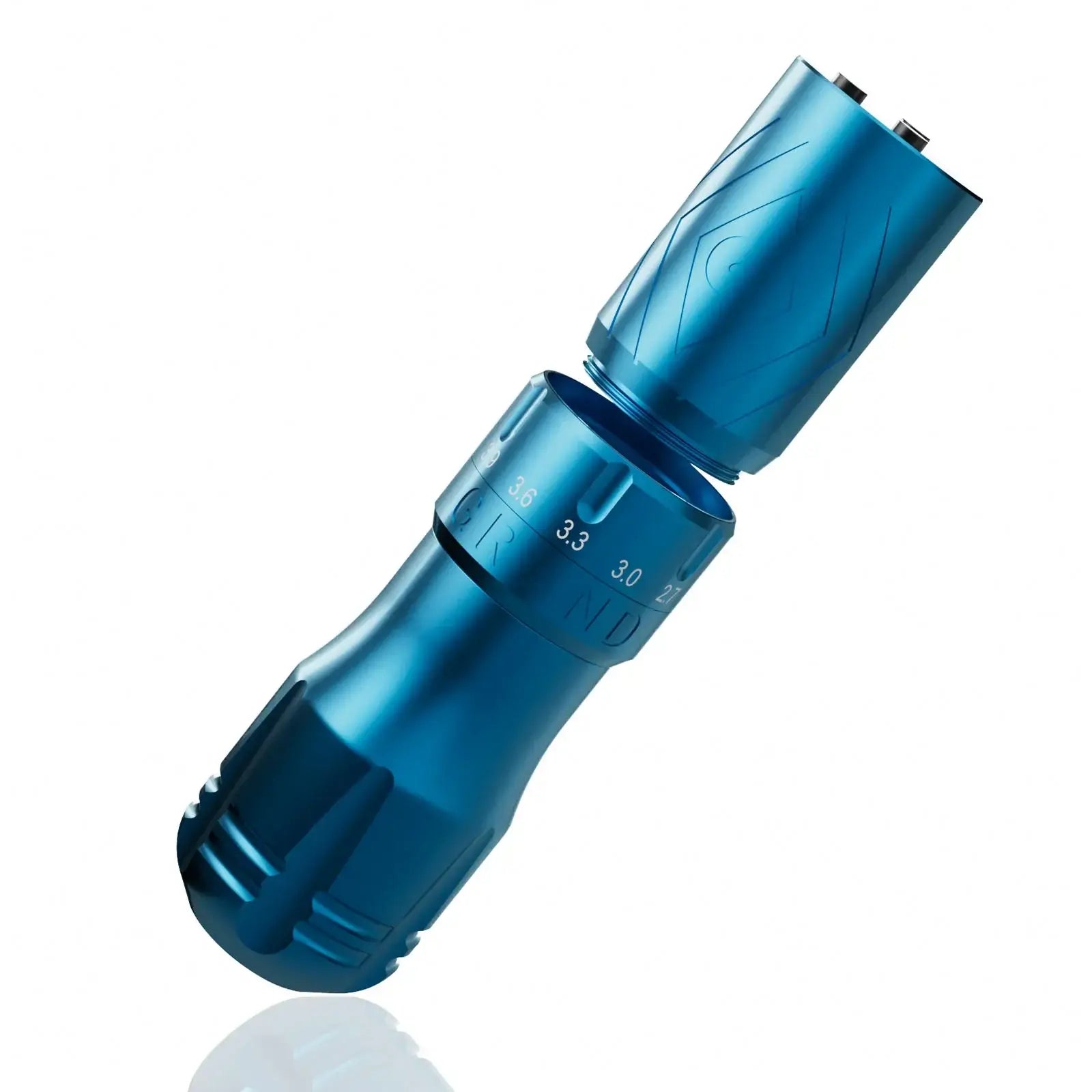 EMALLA GRAND Wireless Tattoo Pen Machine (Blue) from side view