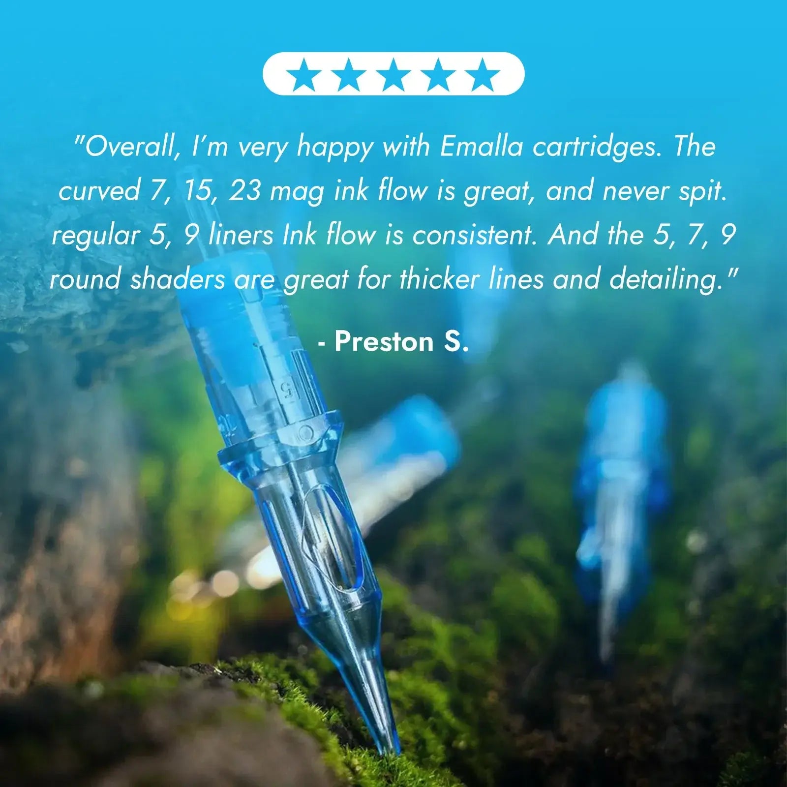 Review on EMALLA ELIOT Tattoo Cartridge Needles from Preston