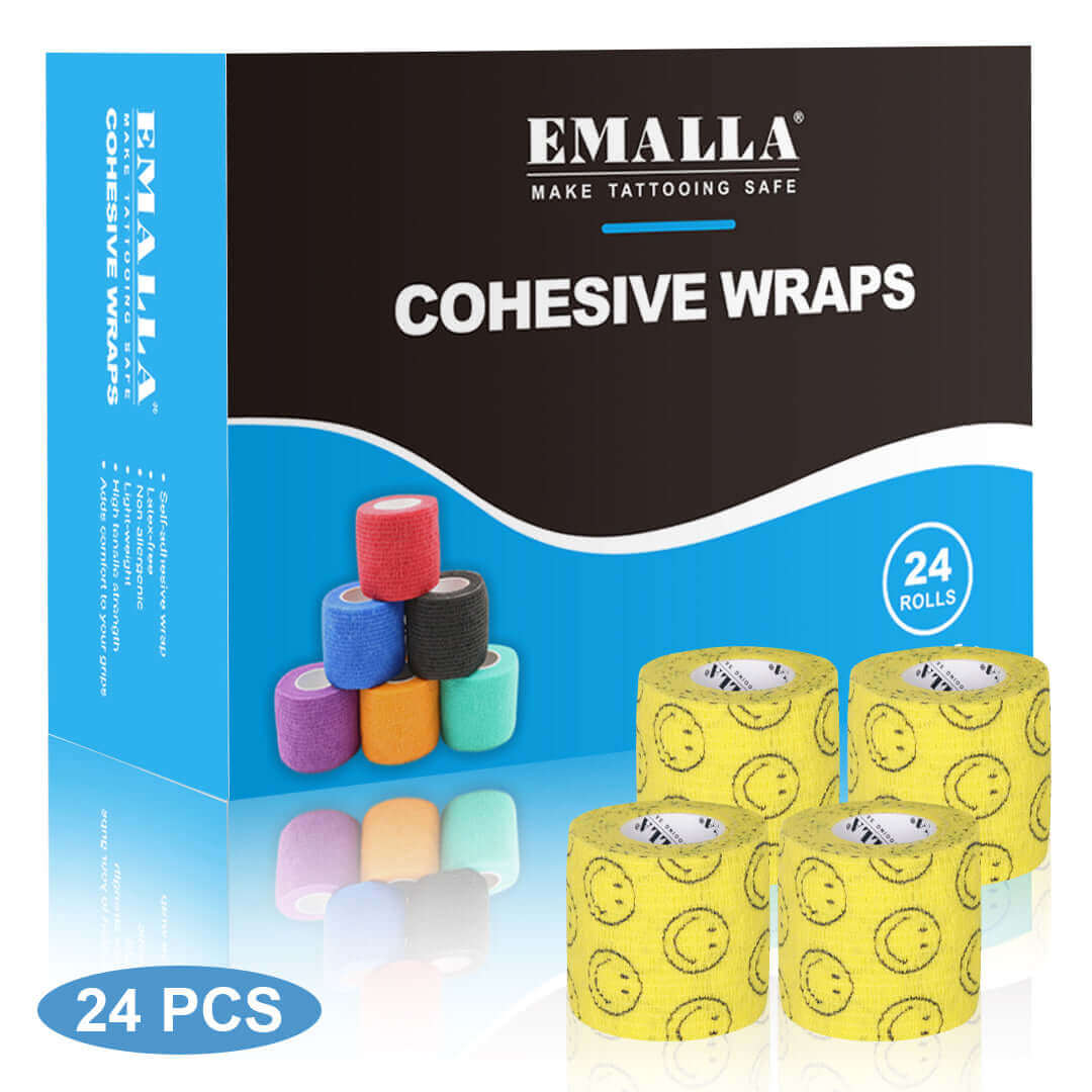EMALLA Cohesive Wraps Printing Color Yellow Big Smile
