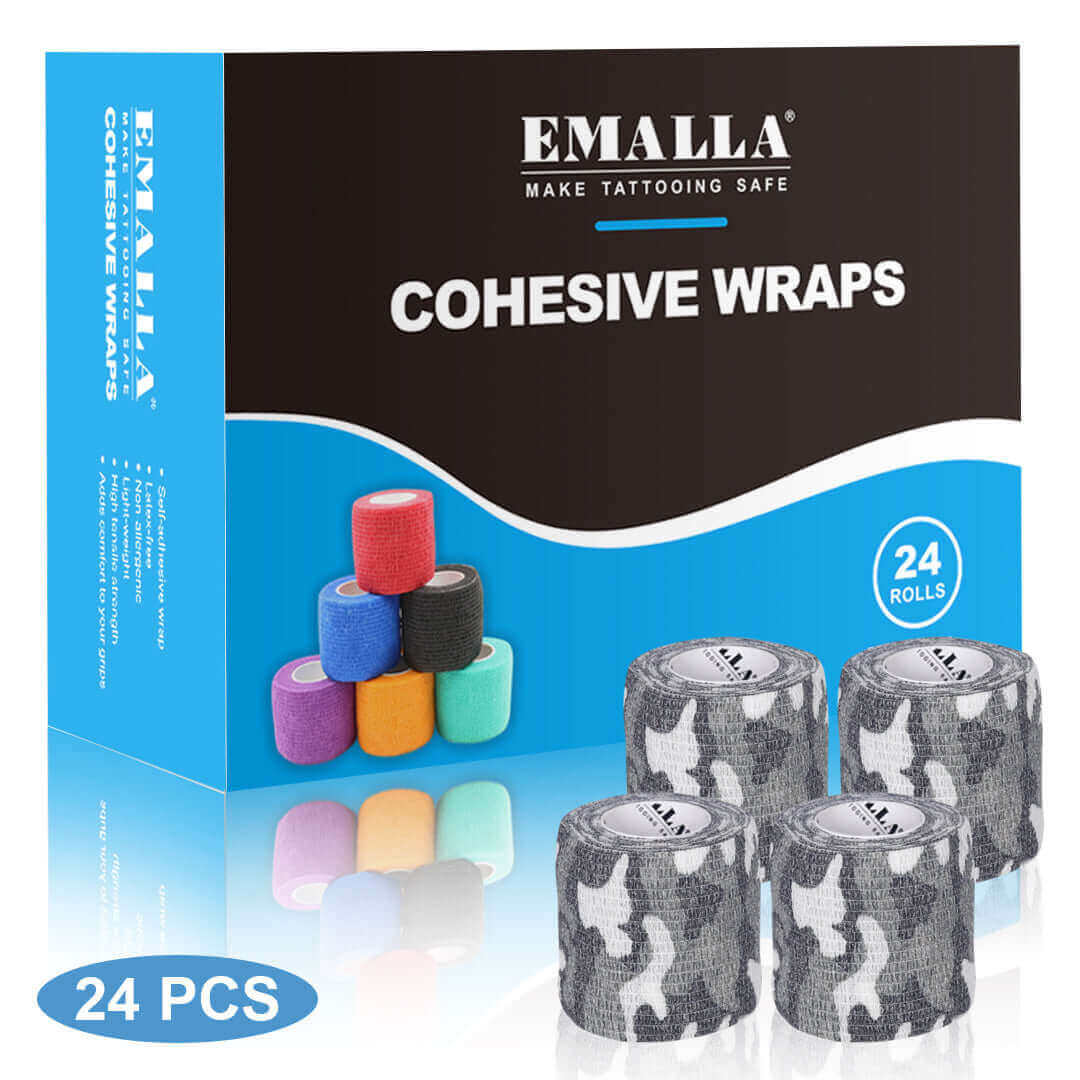 EMALLA Cohesive Wraps Camouflage Grey Camo Color