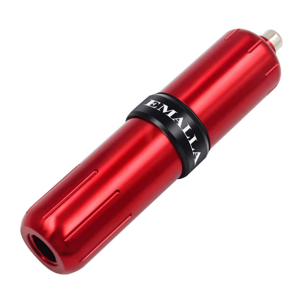 EMALLA Tattoo Pen Rotary Machine Red from side view