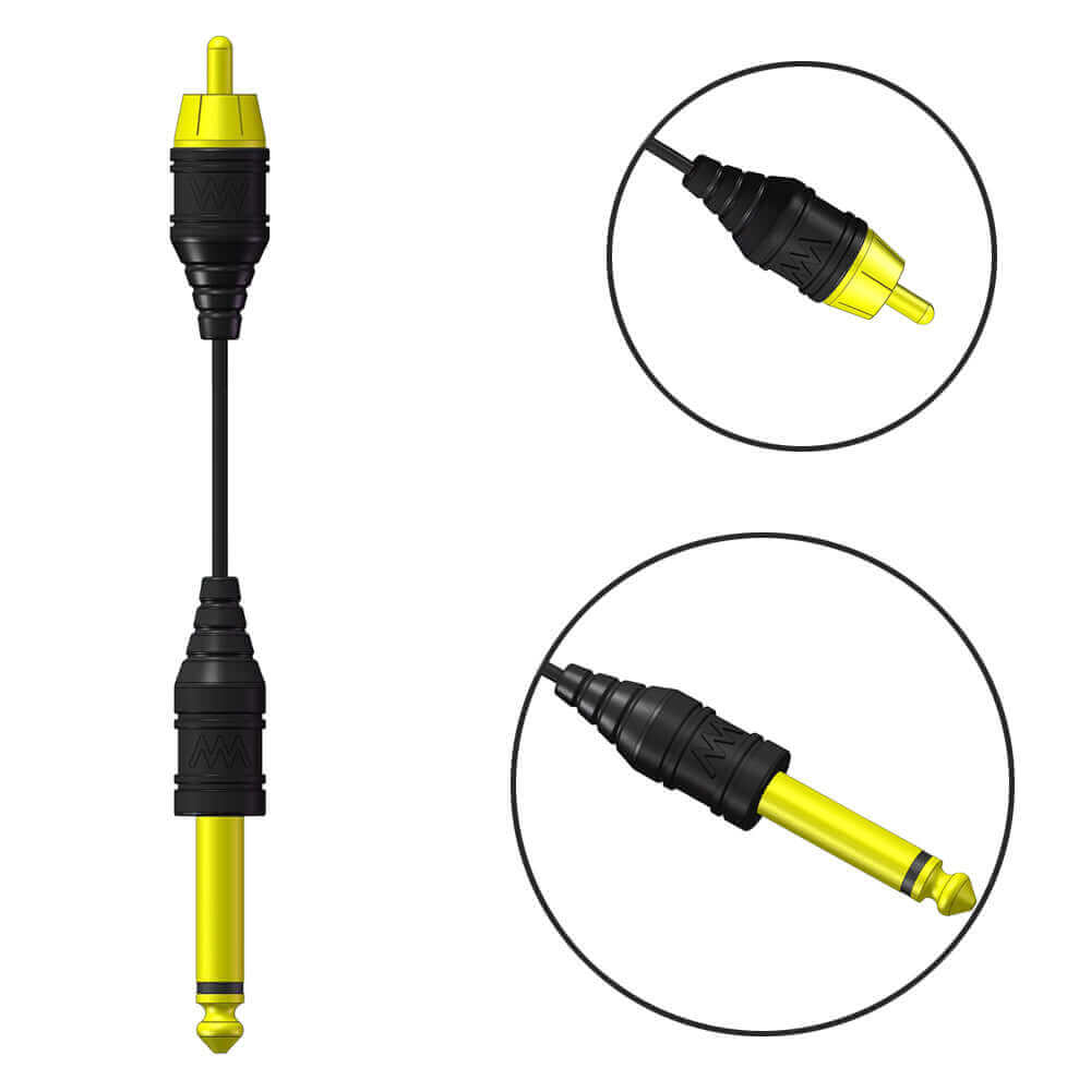 Details of connector clip cords in EMALLA Silicone Soft Tattoo RCA Connector Clip Cords from distance view