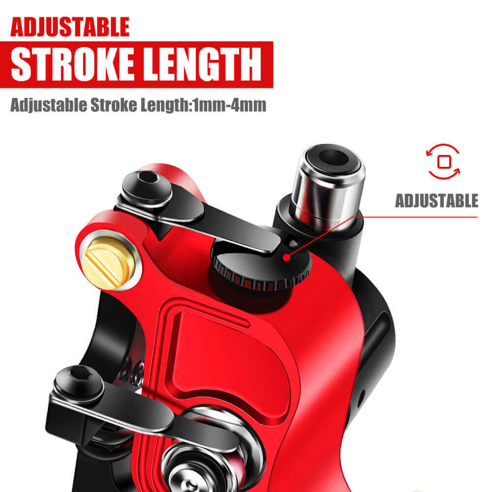 The stroke length of EMALLA E-REX Rotary Tattoo Machine is adjustable from 1mm to 4mm.