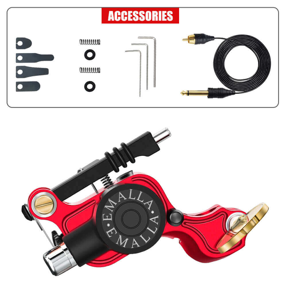 Accessories descriptions of EMALLA E-REX Rotary Tattoo Machine