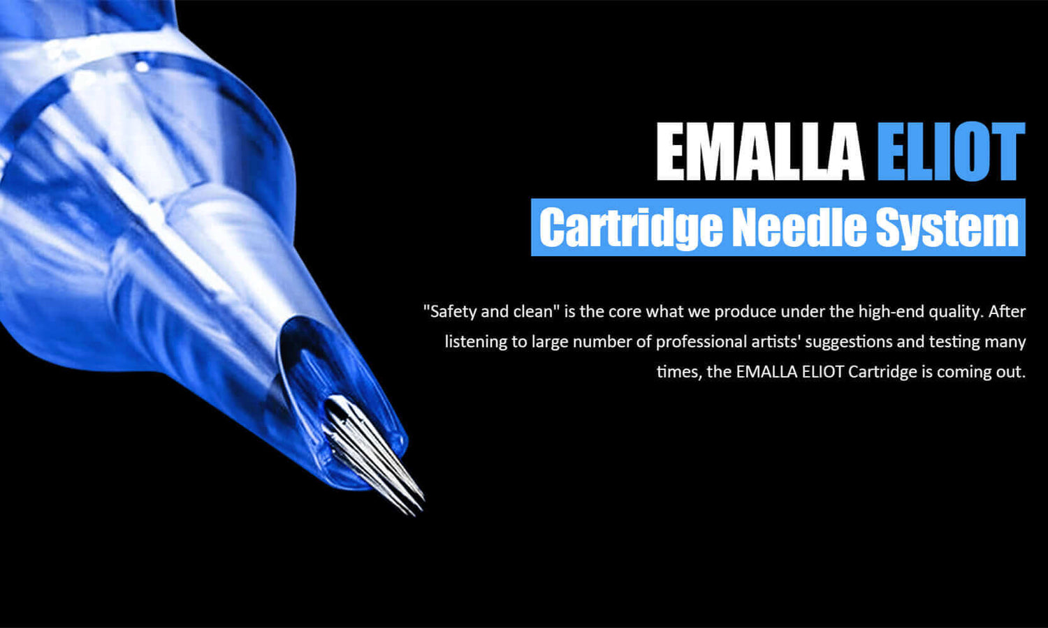 Safety and clean of EMALLA ELIOT cartridge needles with details of needle tips 