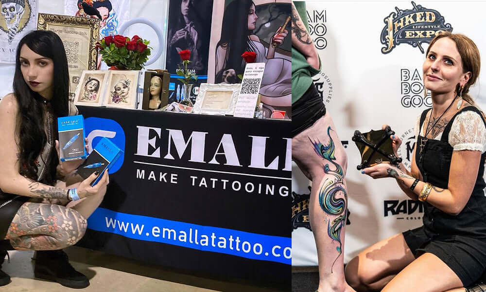 Emalla sponsored tattoo artists in pro team exhibit Emalla products and win the award in tattoo conventions.