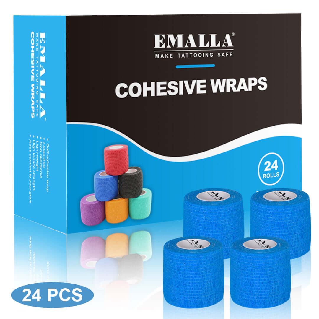 EMALLA Cohesive Wraps Solid Blue Color