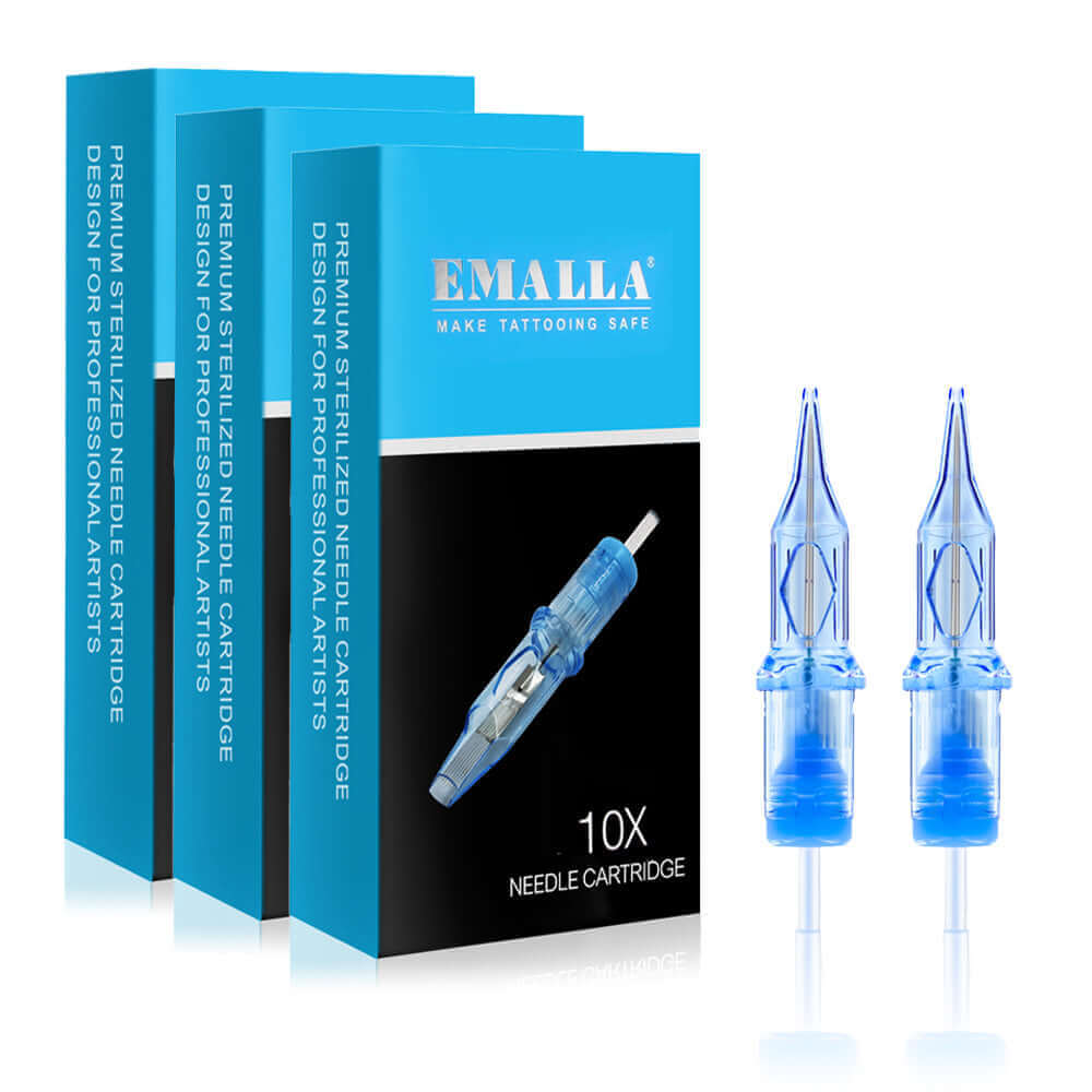 Package of EMALLA ELIOT Tattoo Cartridge Needles Mixed Sizes (50pcs)  from front view