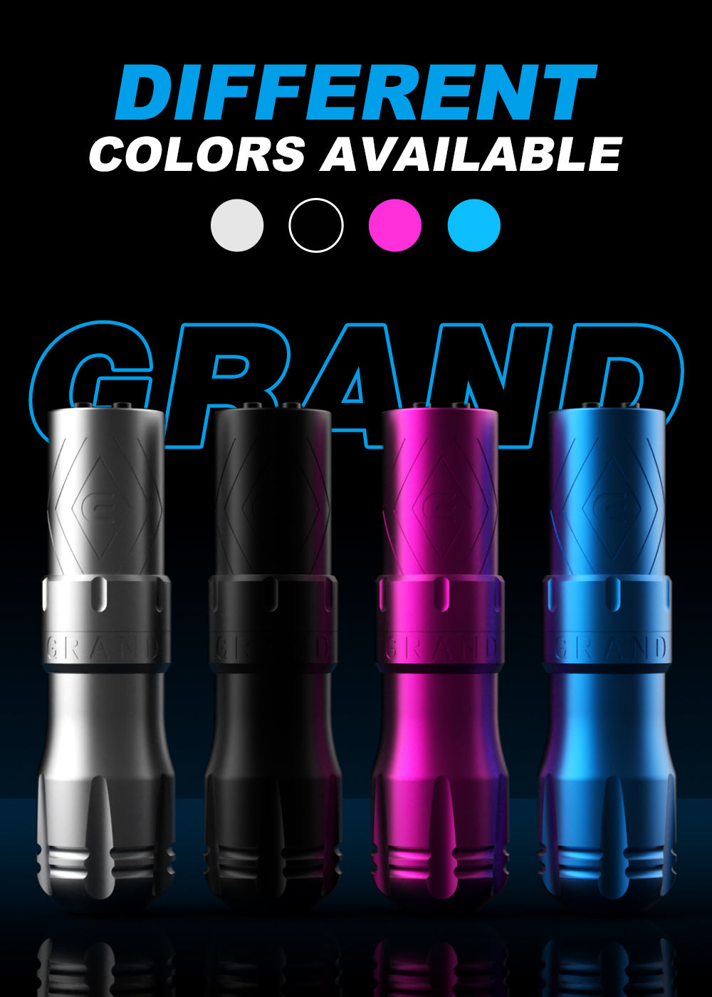 EMALLA GRAND Wireless Tattoo Pen Machine with different colors available