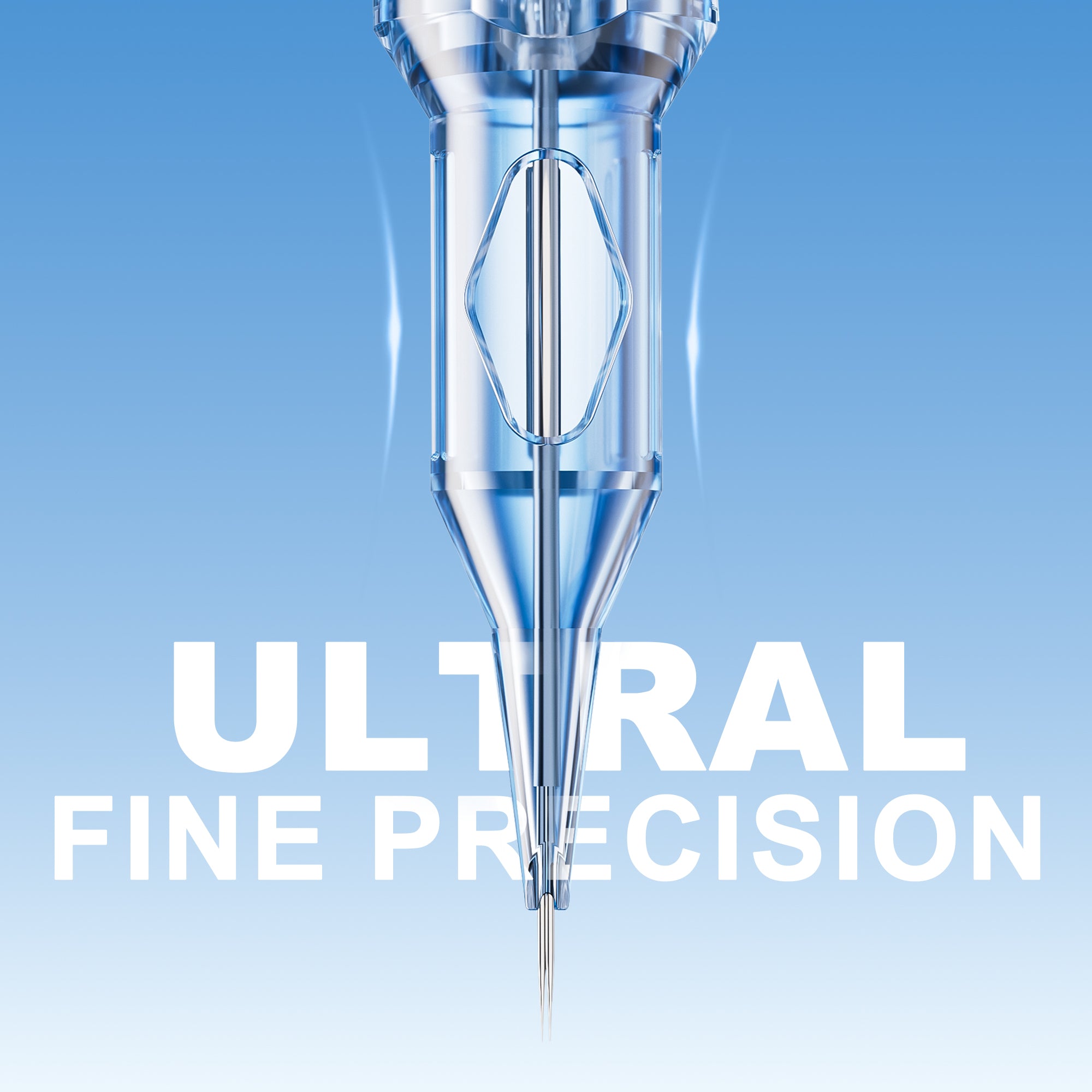 Close-up of EMALLA Eliot Fineline Tattoo Cartridge Needles for accurate and detailed tattooing