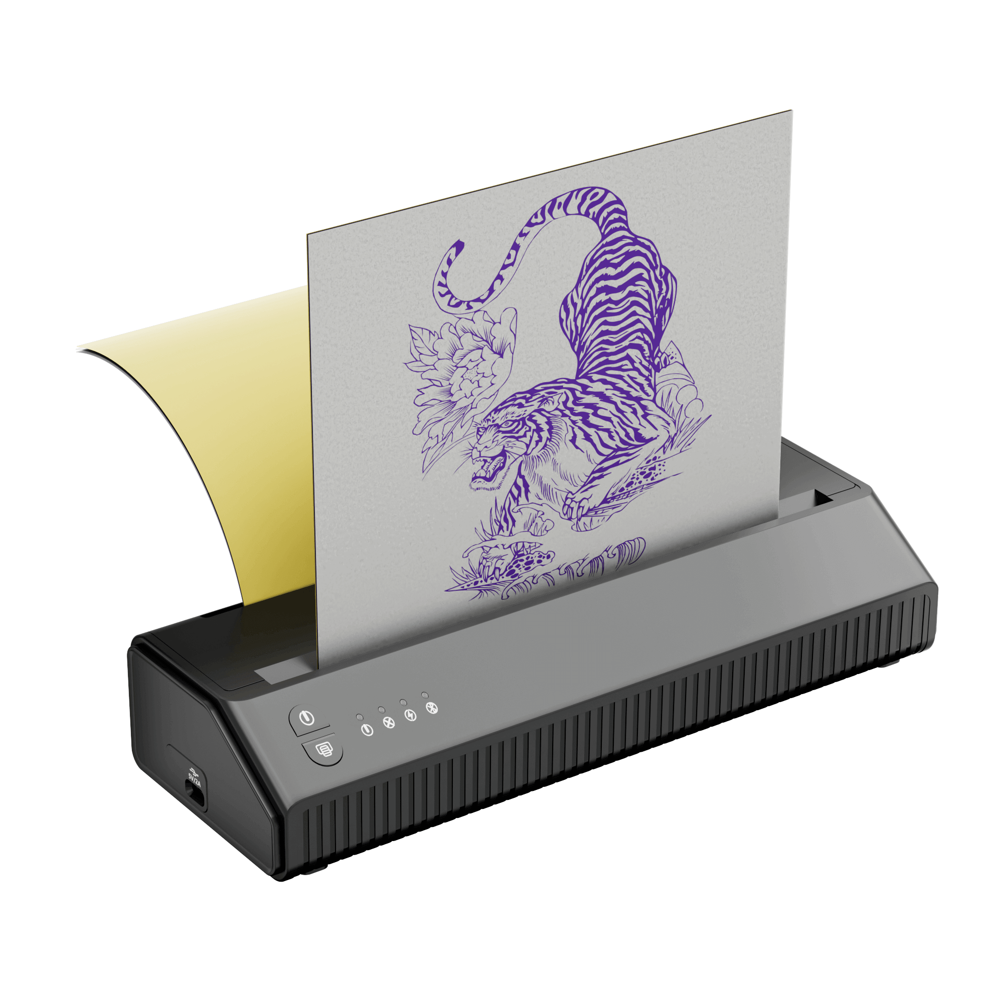 EMALLA Wireless Tattoo Transfer Stencil Printer in use from front view