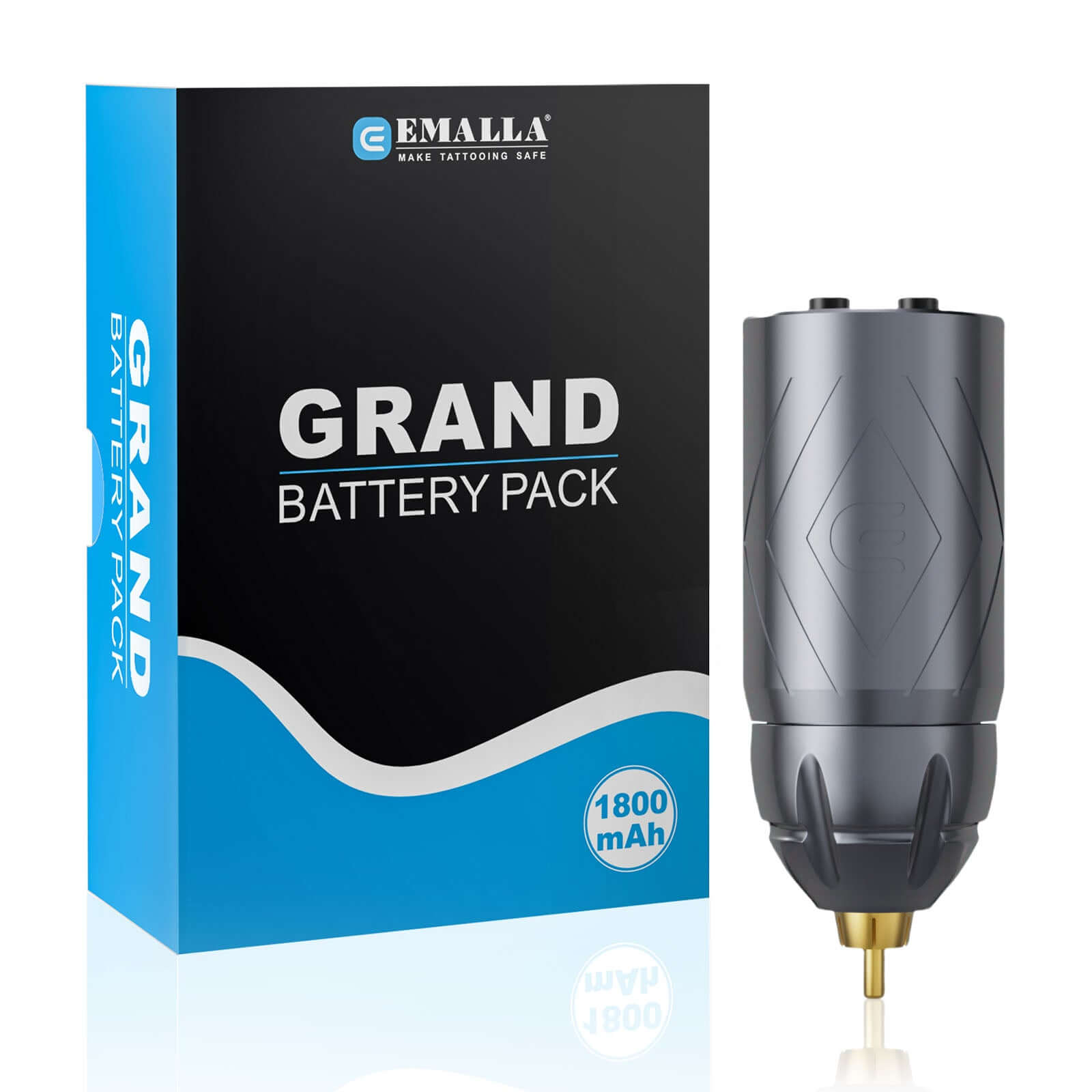 EMALLA GRAND Wireless Tattoo Battery Power Supply RCA Connect 1800mAh (Grey)