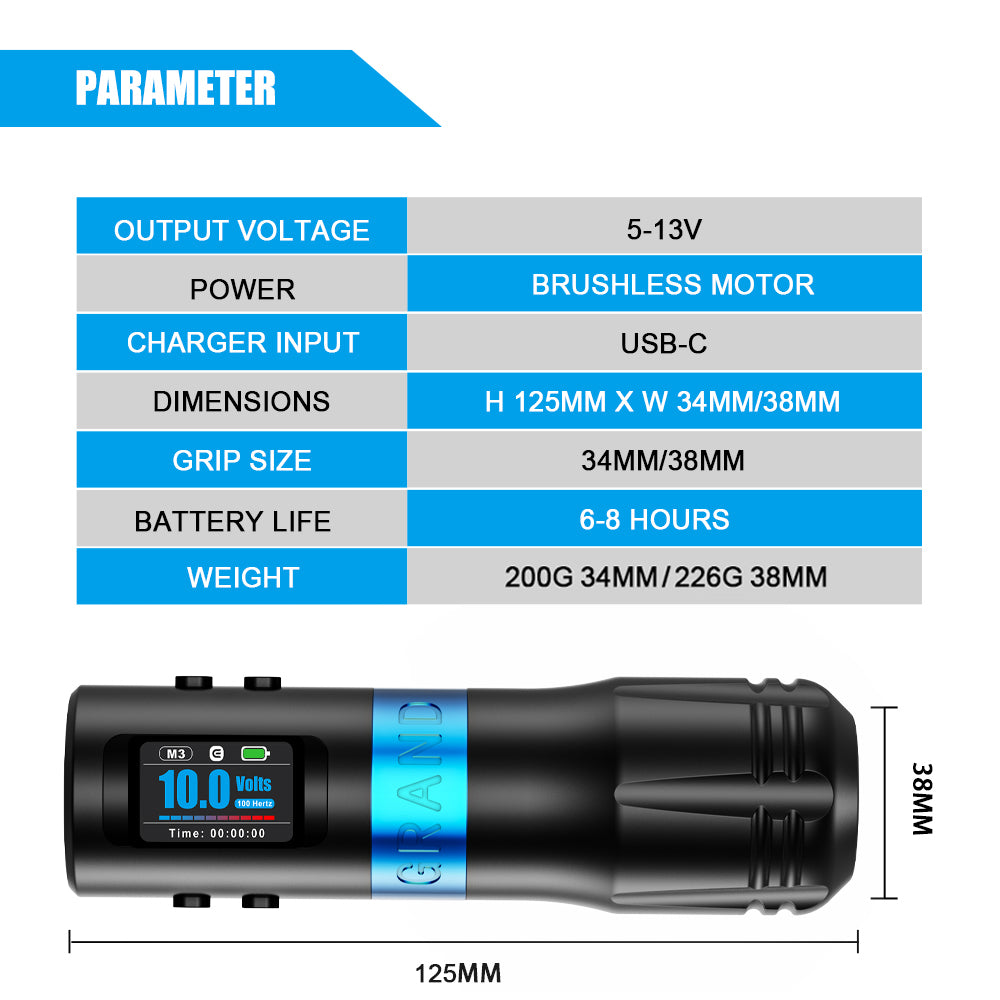 Parameter of EMALLA GRAND G4 Wireless Tattoo Pen Machine