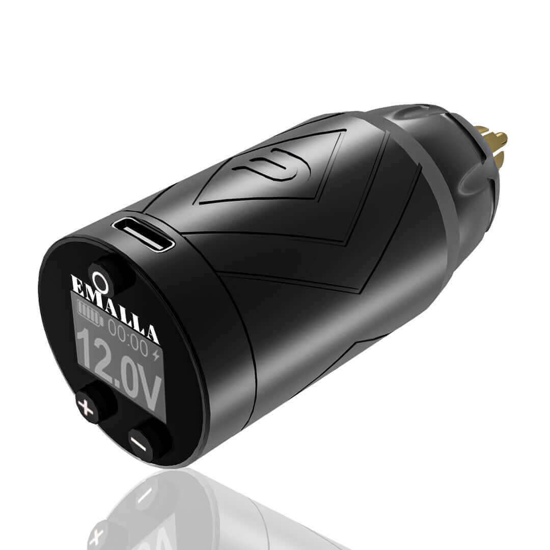 EMALLA GRAND Wireless Tattoo Battery Power Supply RCA Connect from side view
