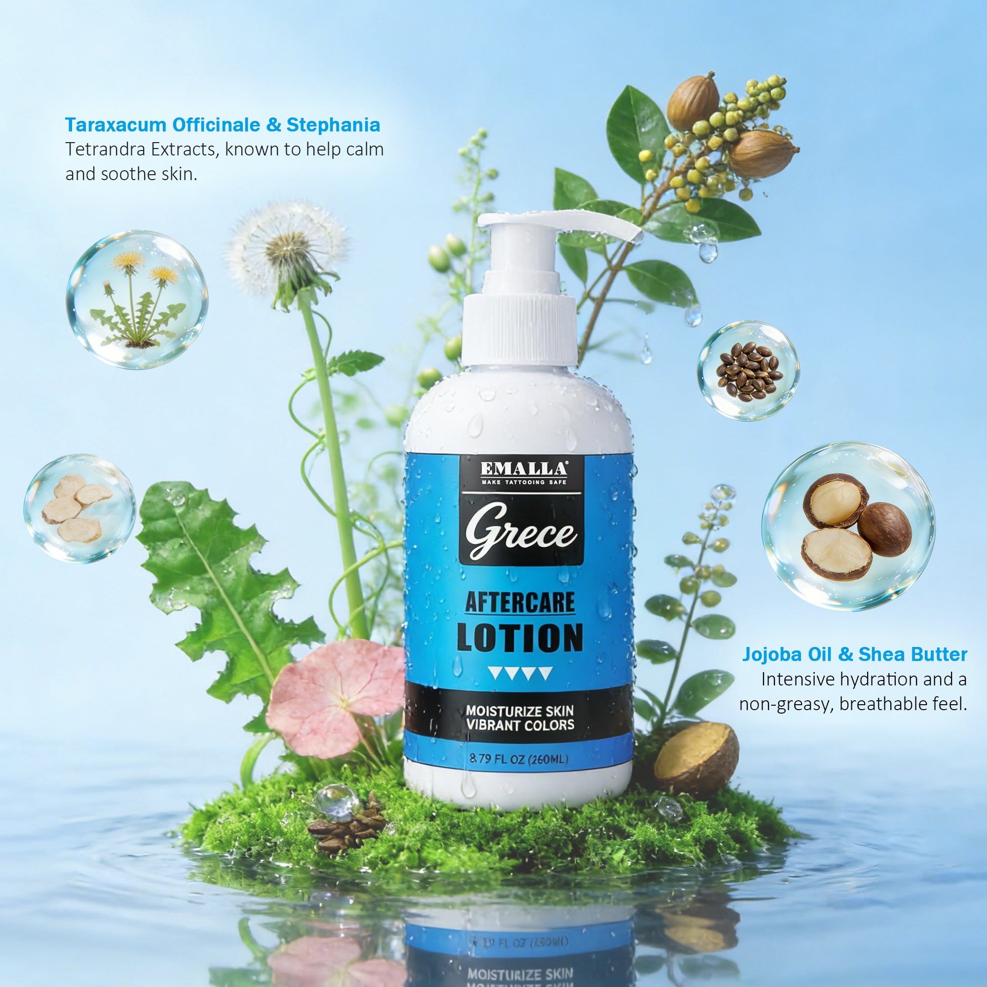 Key ingredients of EMALLA Grece Daily Aftercare Lotion