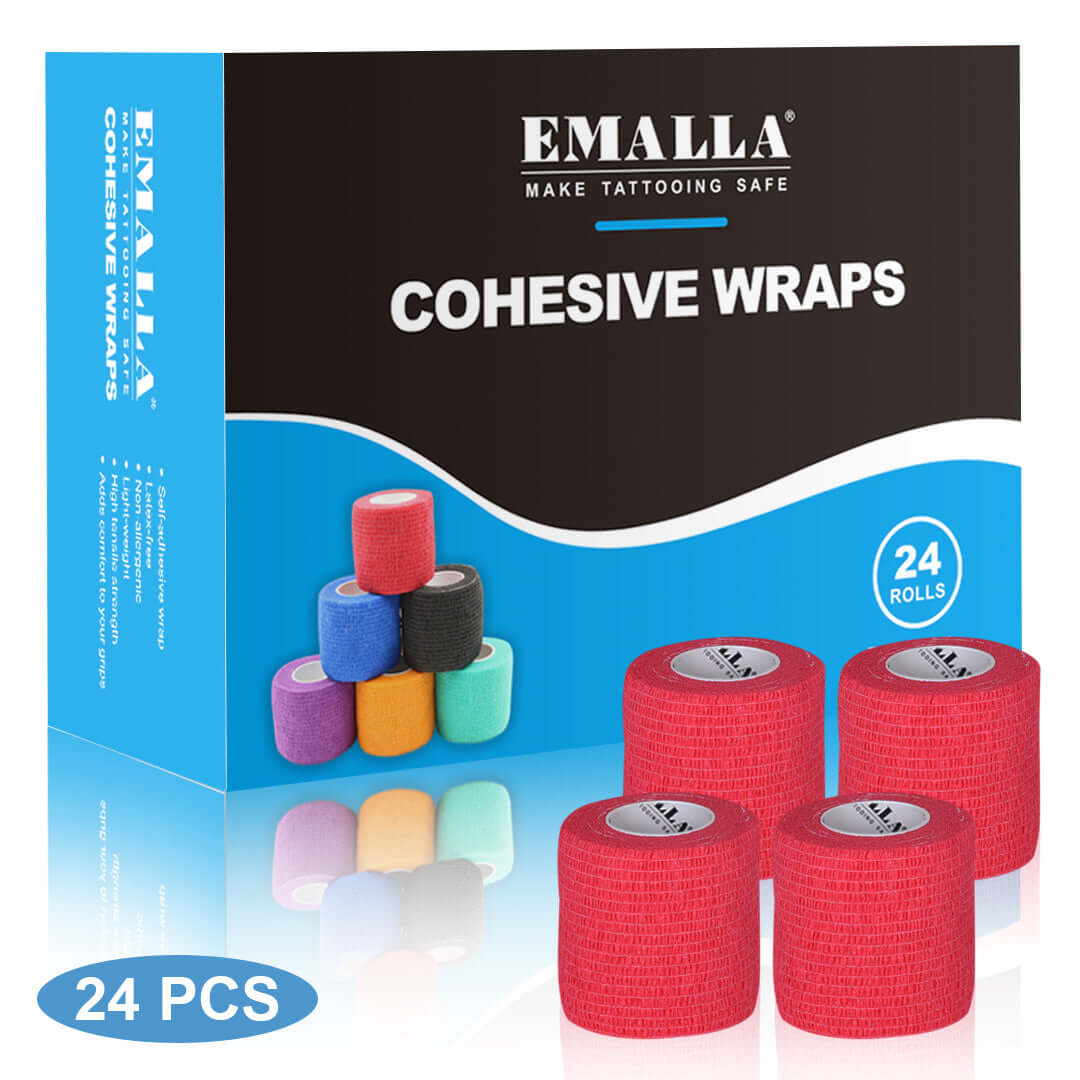 EMALLA Cohesive Wraps Solid Red Color
