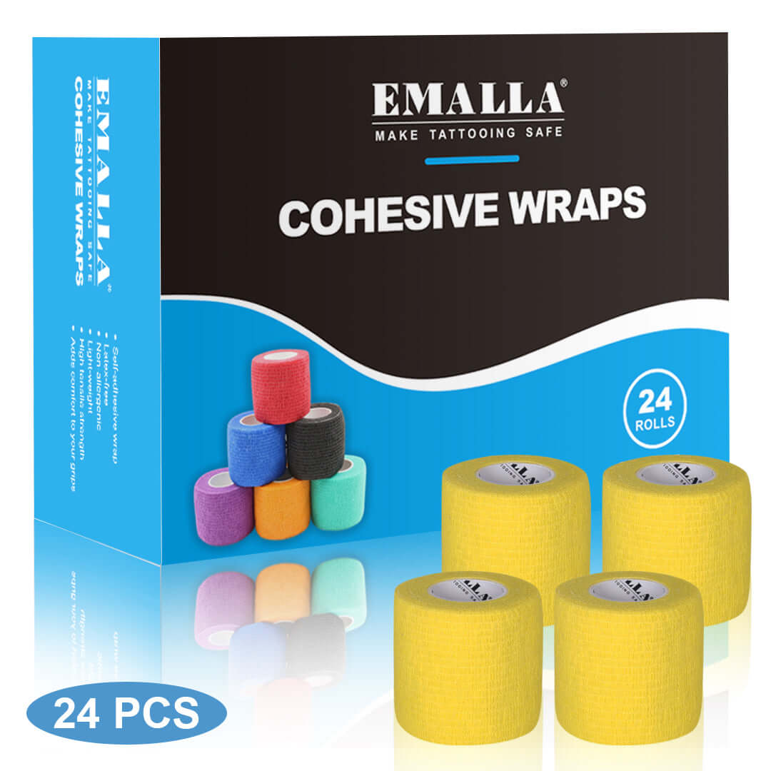 EMALLA Cohesive Wraps Solid Yellow Color