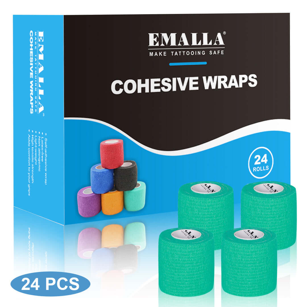 EMALLA Cohesive Wraps Solid Green Color