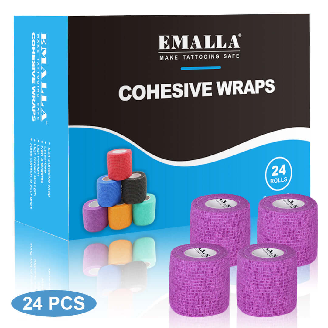 EMALLA Cohesive Wraps Solid Purple Color