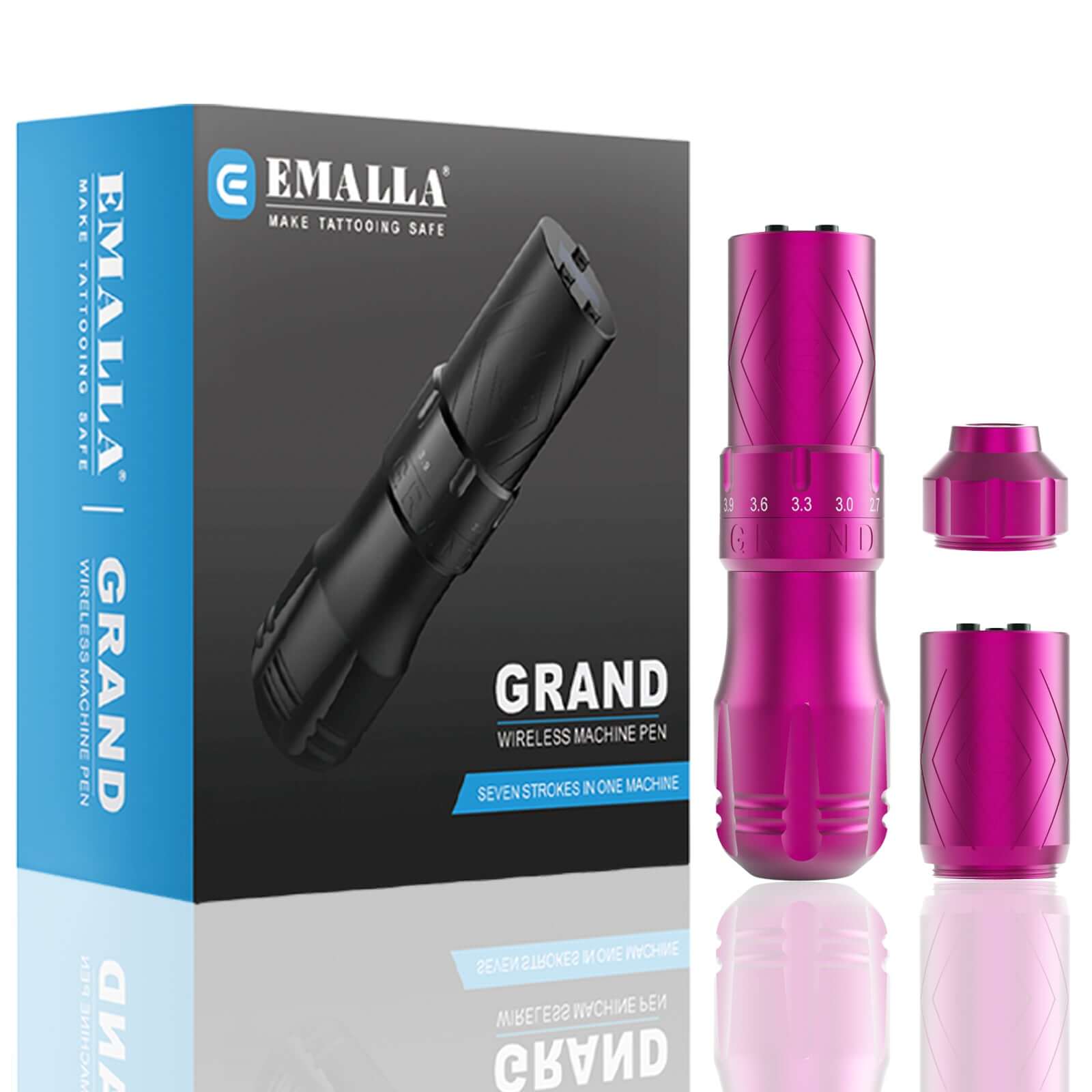 Package of EMALLA GRAND Wireless Tattoo Pen Machine (Pink)