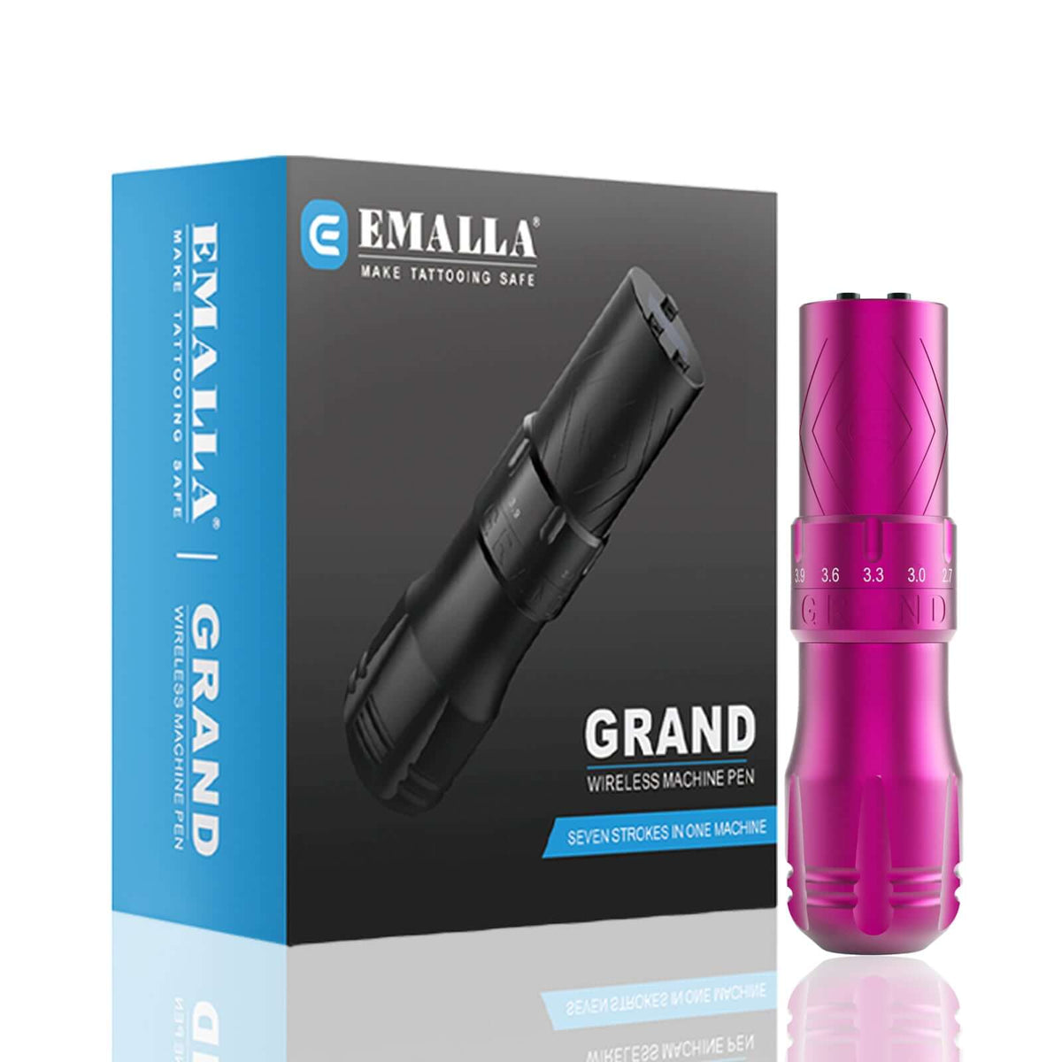 Package of EMALLA GRAND Wireless Tattoo Pen Machine (Pink)