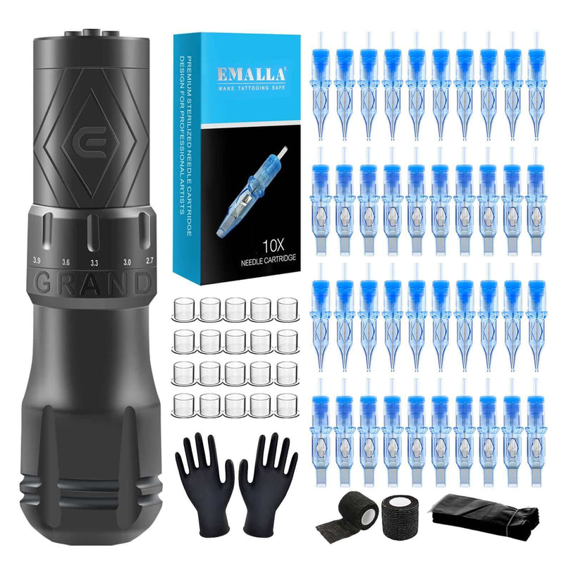 Whole products of EMALLA GRAND Wireless Tattoo Pen Machine Professional Bundle