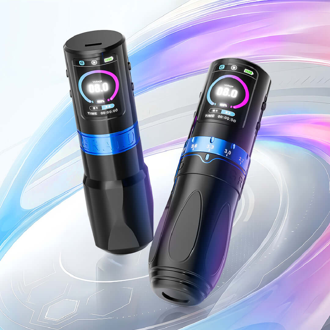 EMALLA professional wireless tattoo pen machine with adjustable stroke, smart LED display, powerful motor and ergonomic design