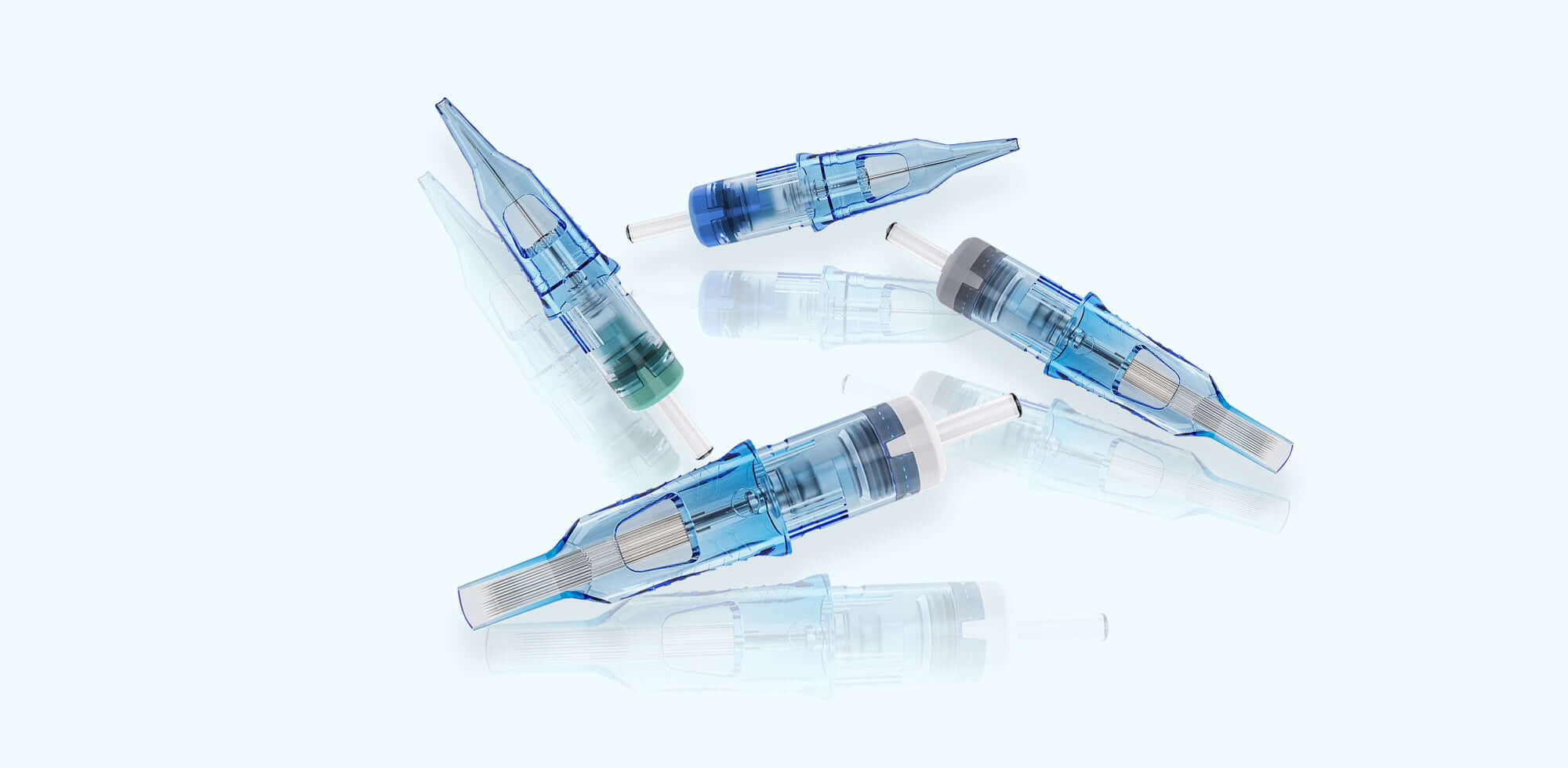 Different types of Emalla Eliot Pro Cartridge Needles are showed together