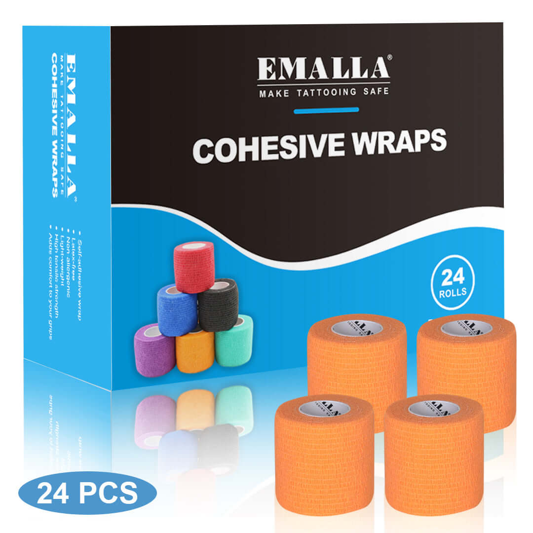EMALLA Cohesive Wraps Solid Orange Color