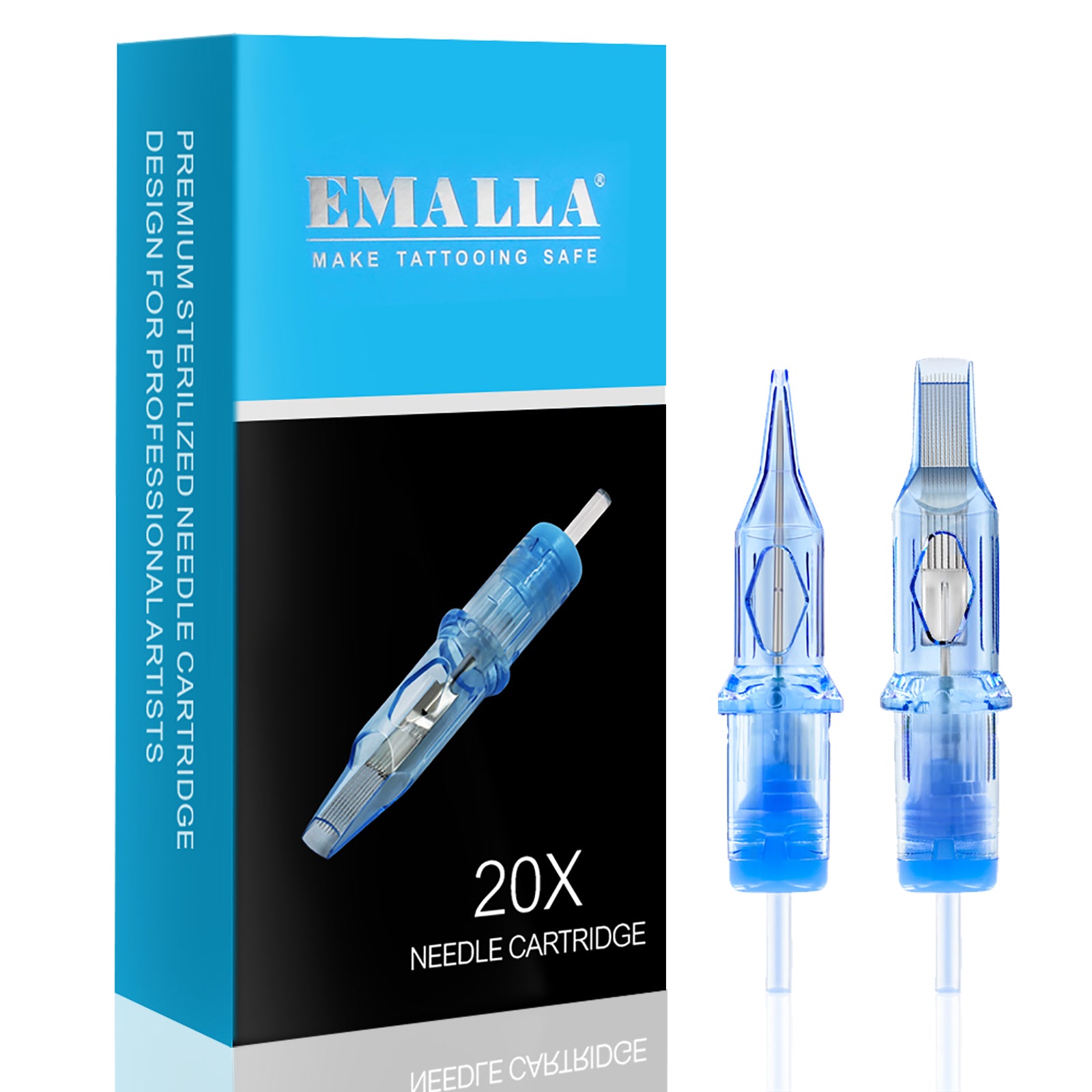 Package of EMALLA ELIOT Tattoo Cartridge Needles Hollow Point from front view