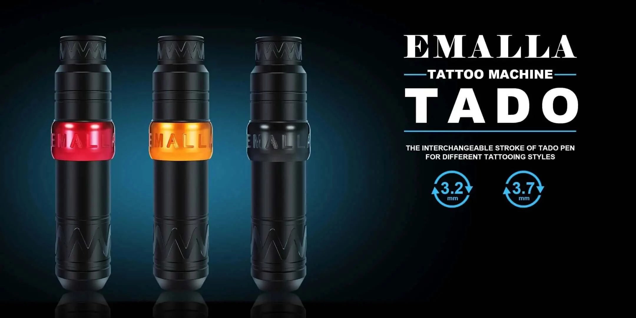 EMALLA TADO Tattoo Pen Rotary Machine with interchangeable stroke for different tattooing styles