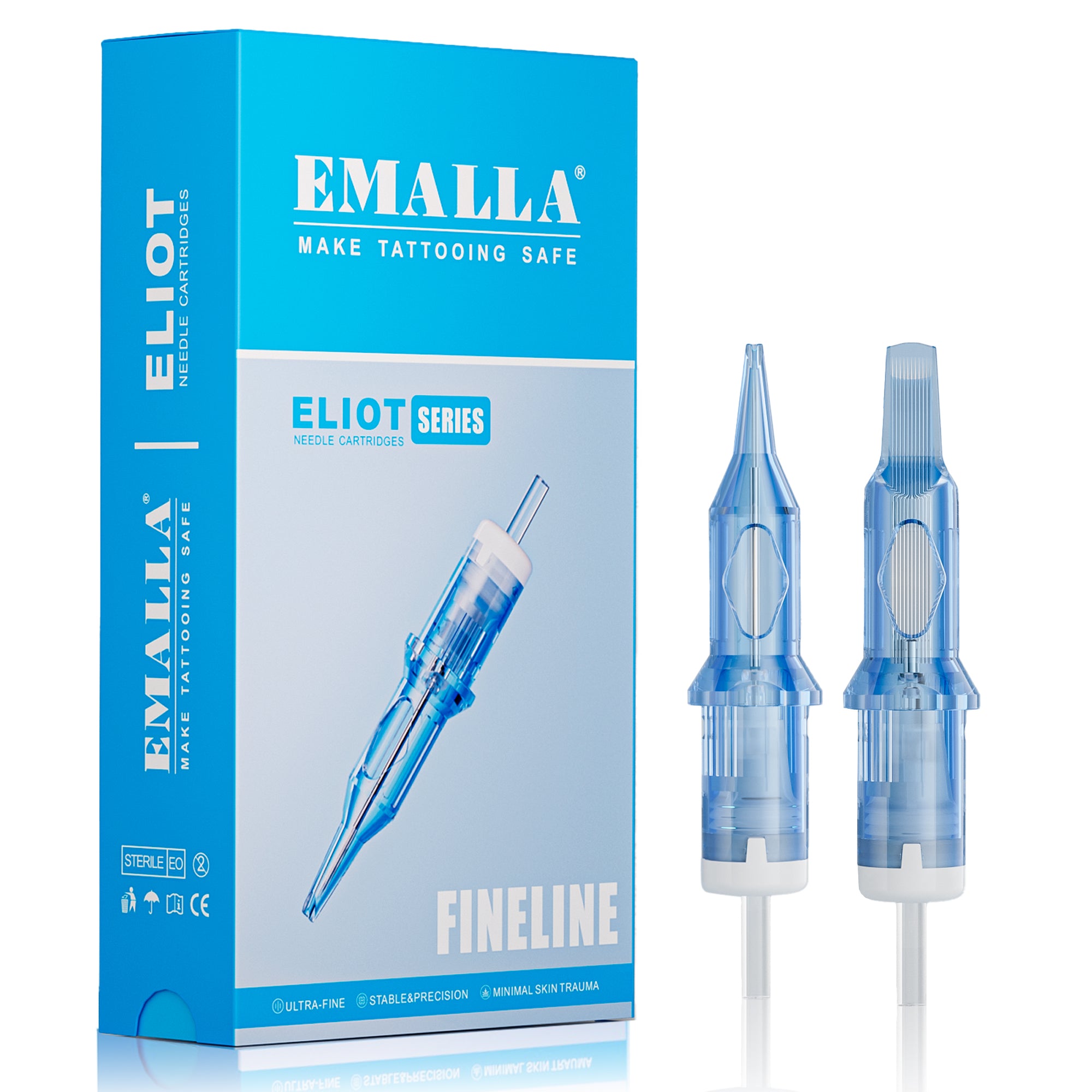 EMALLA Eliot Fineline Tattoo Cartridge Needles Round Liner (Box of 20)