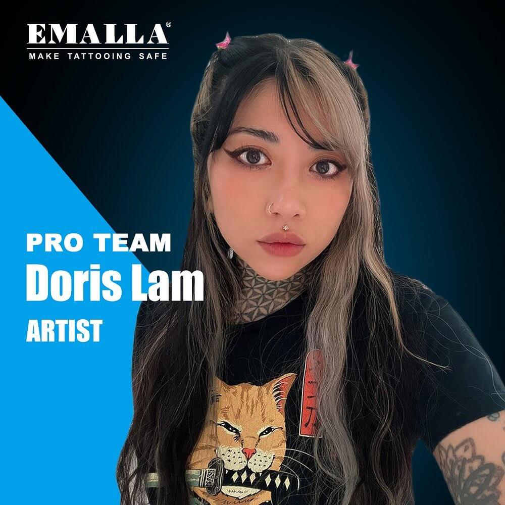 One of Emalla pro team female tattoo artists Doris Lam