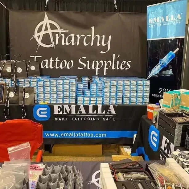 Distributor of Anarchy Tattoo Supplies in Canada join tattoo convention supported by Emalla