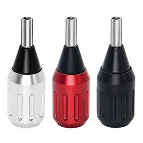 EMALLA Hana Aircraft Aluminum 28mm Cartridge Grip (Red, Black and Silver) from front view